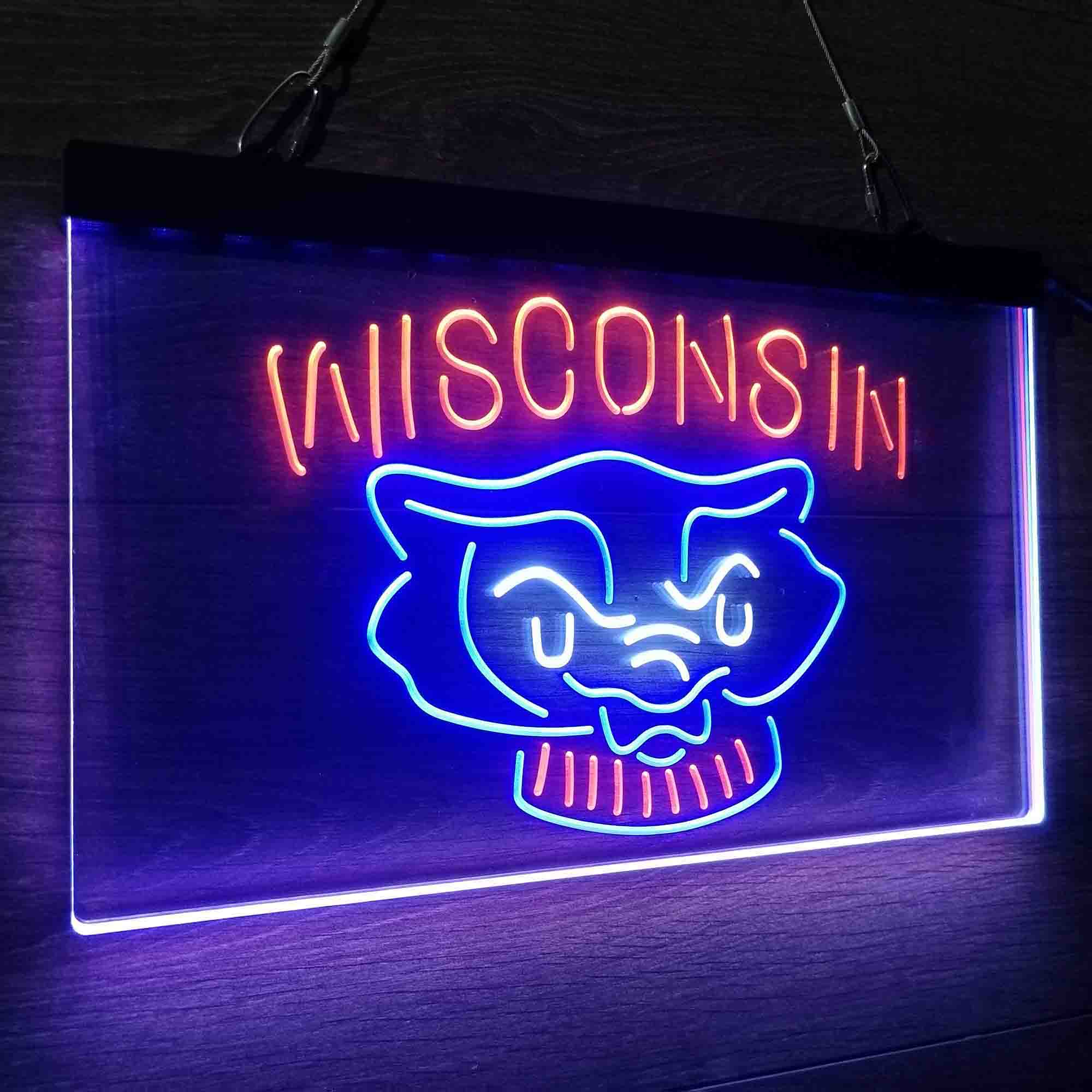 University Wisconsin University Badgers Neon LED Sign 3 Colors