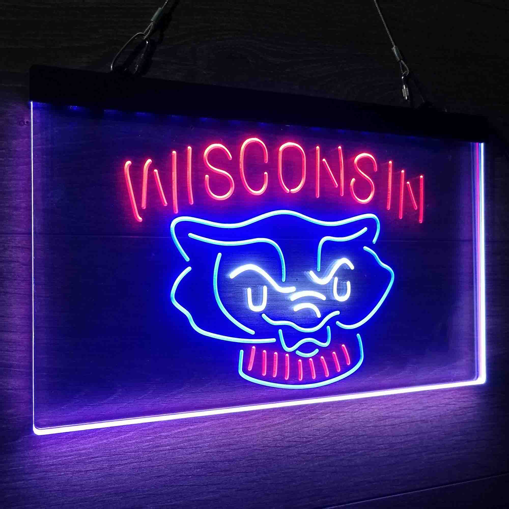 University Wisconsin University Badgers Neon LED Sign 3 Colors