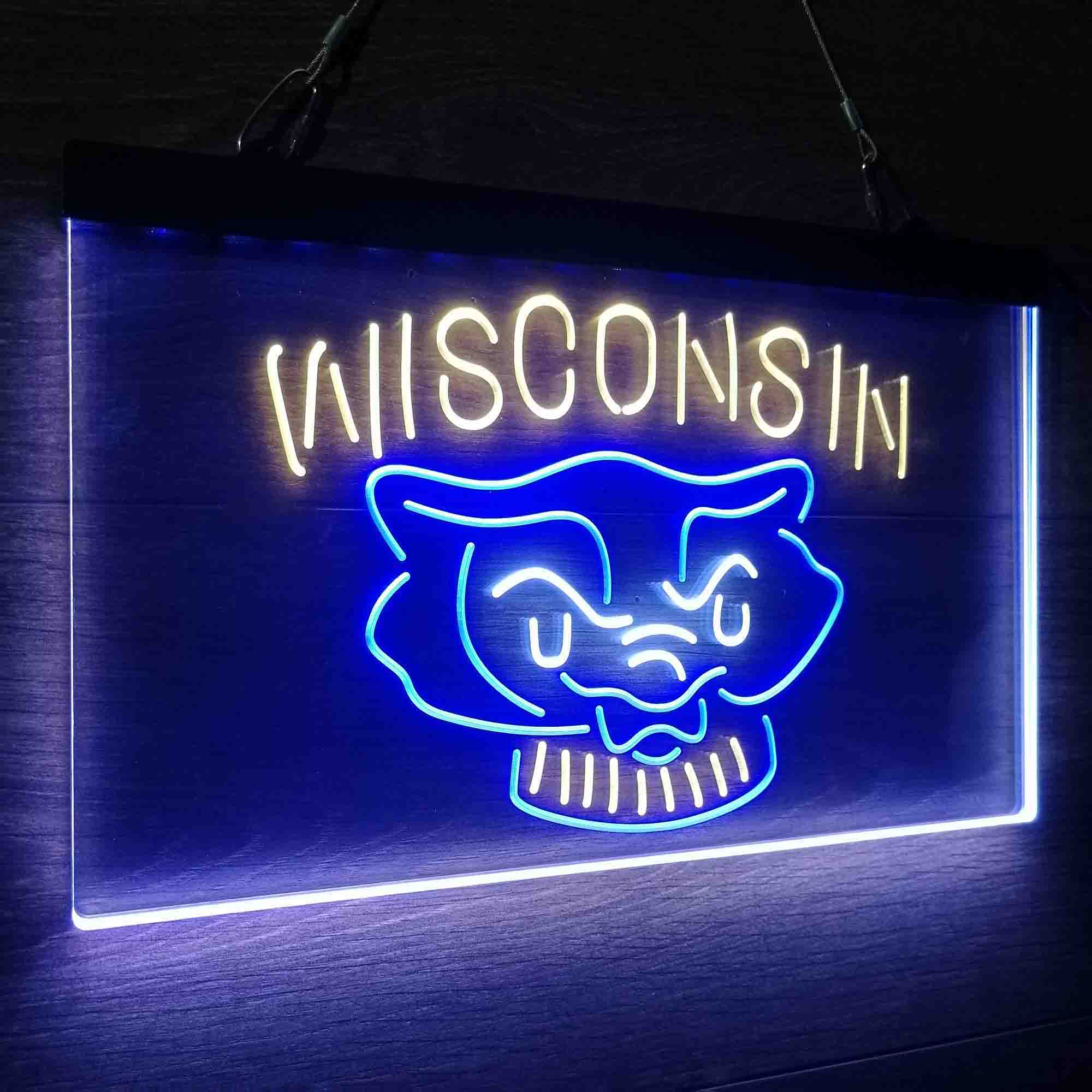 University Wisconsin University Badgers Neon LED Sign 3 Colors