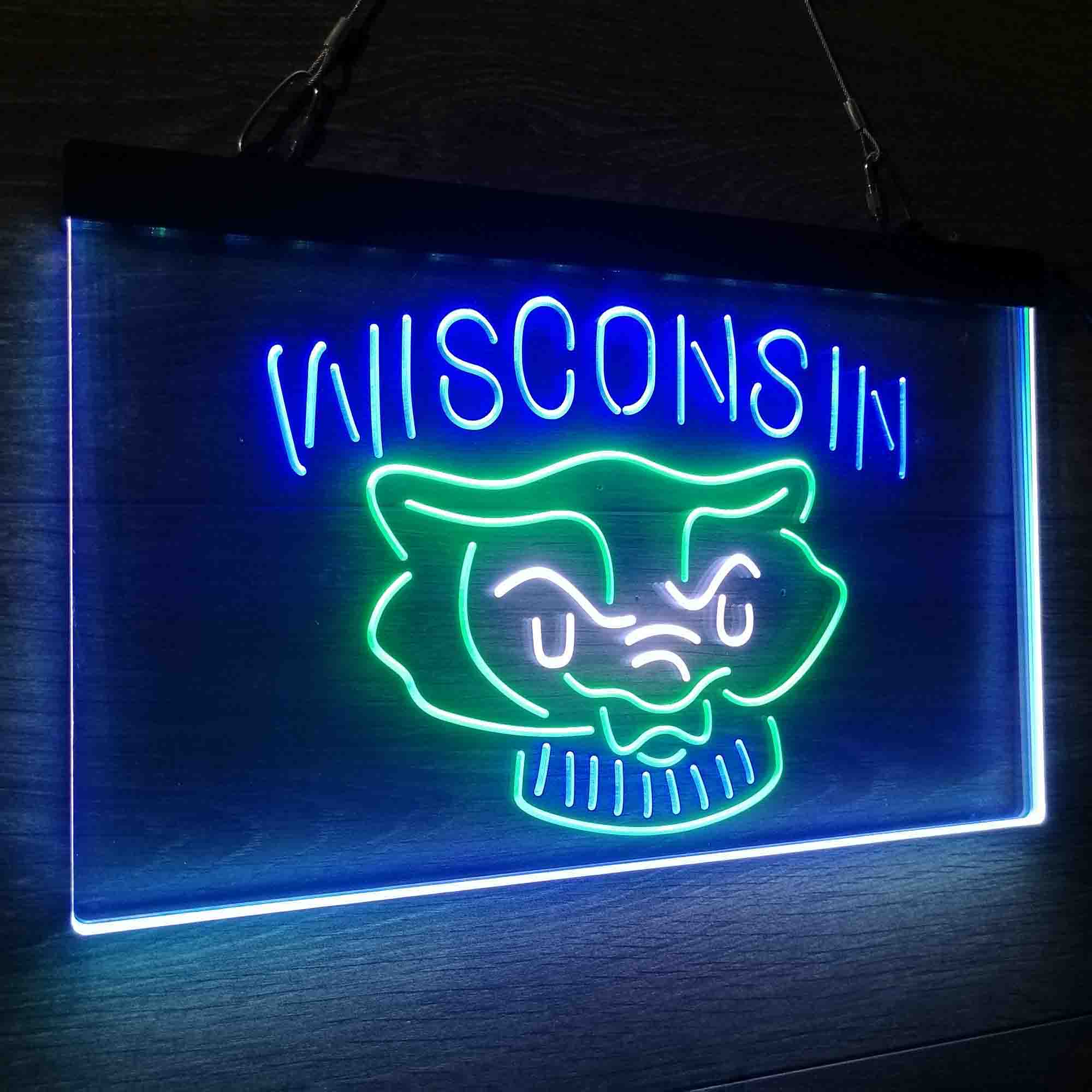 University Wisconsin University Badgers Neon LED Sign 3 Colors