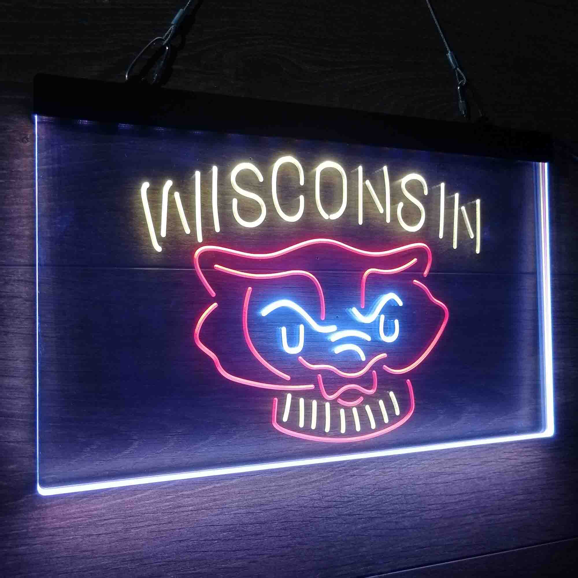 University Wisconsin University Badgers Neon LED Sign 3 Colors