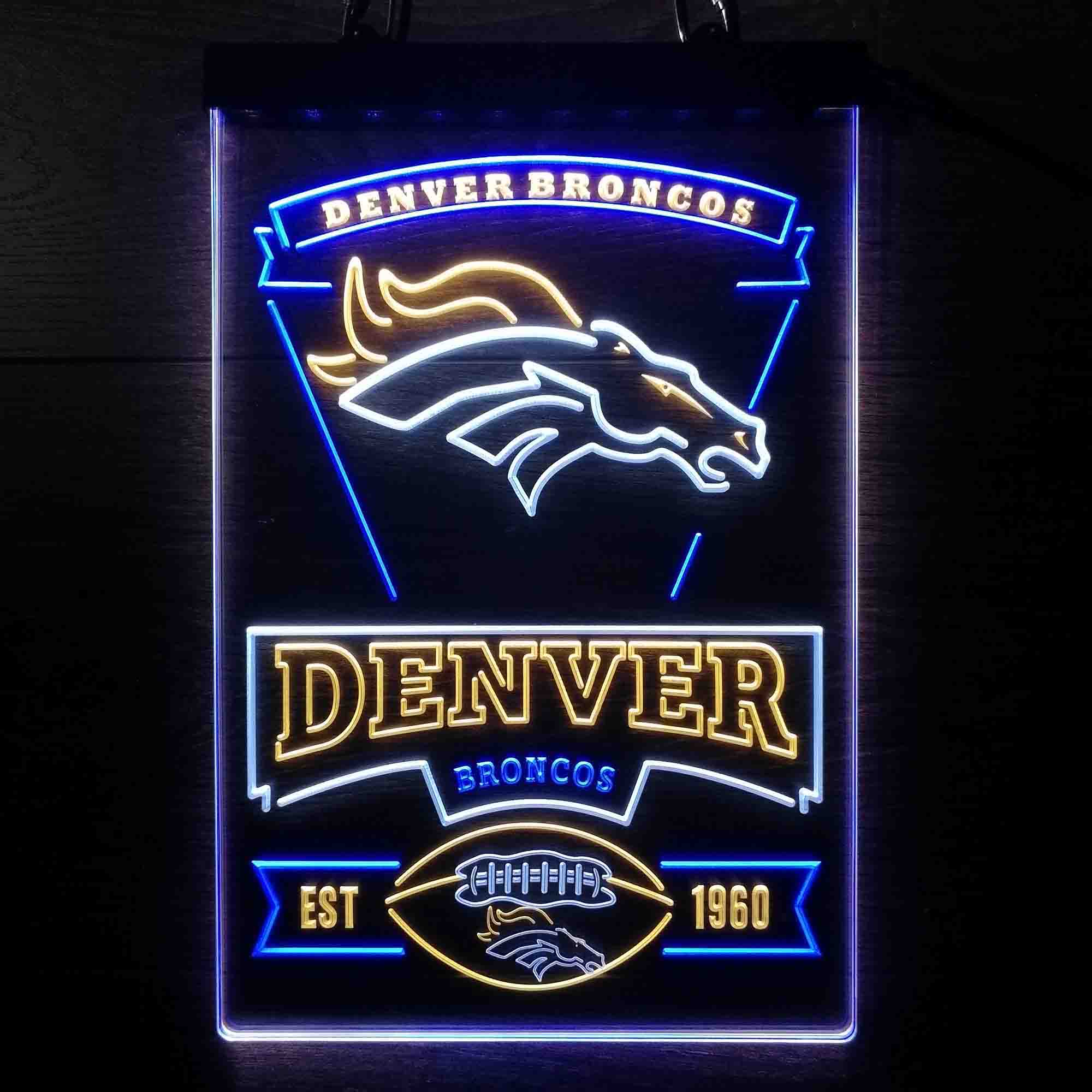 Denver Broncos Led Light Sign  - Premium Edition