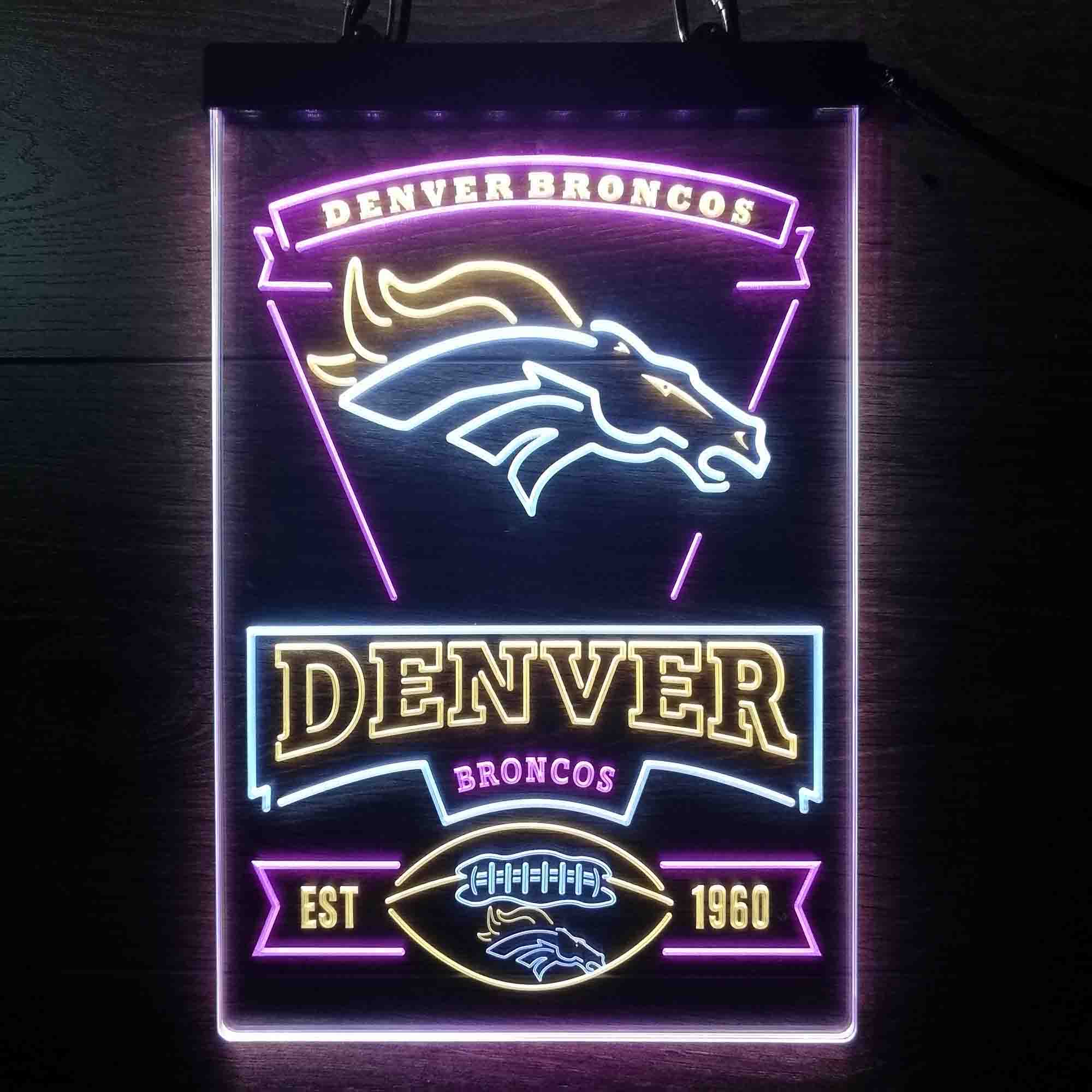 Denver Broncos Led Light Sign  - Premium Edition