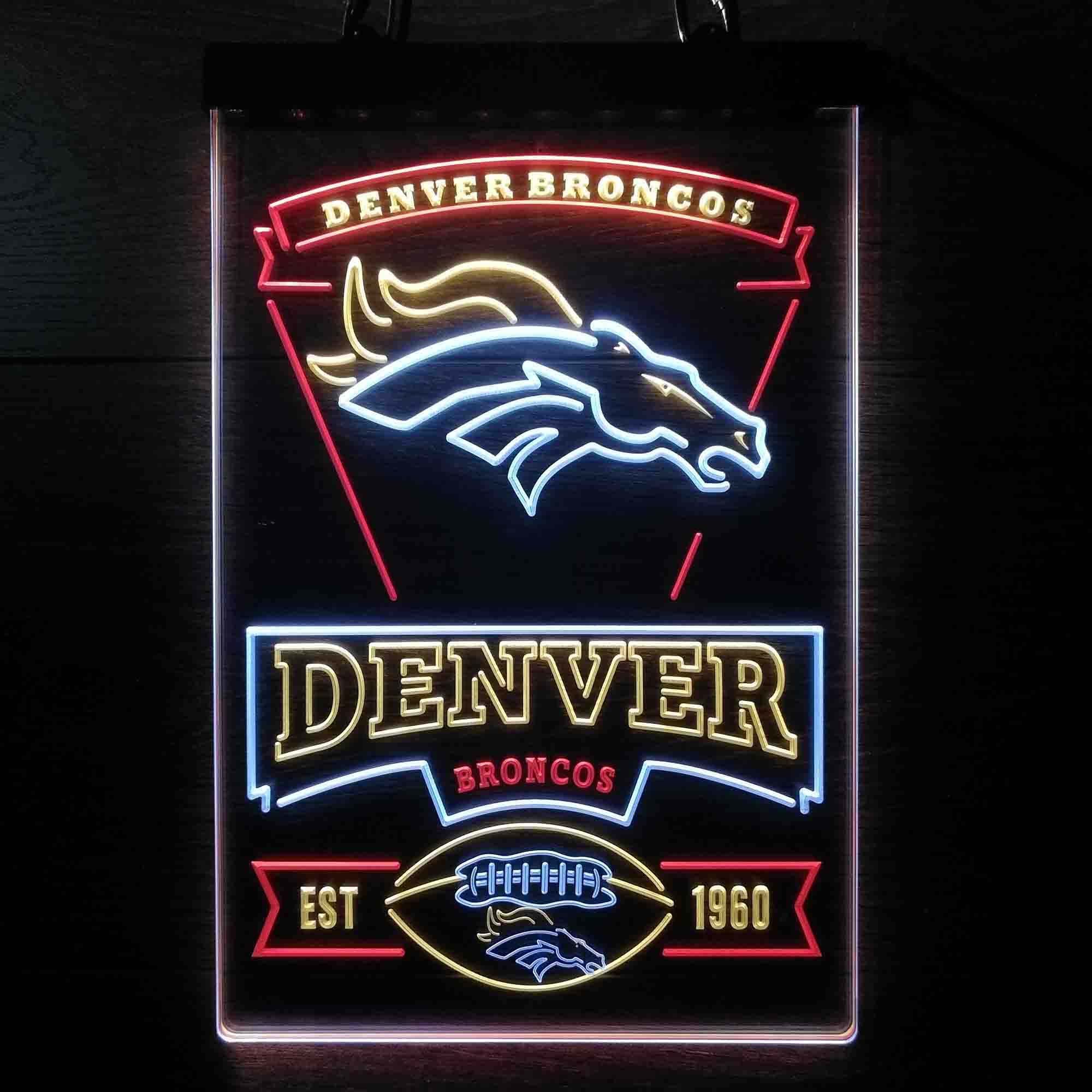 Denver Broncos Led Light Sign  - Premium Edition