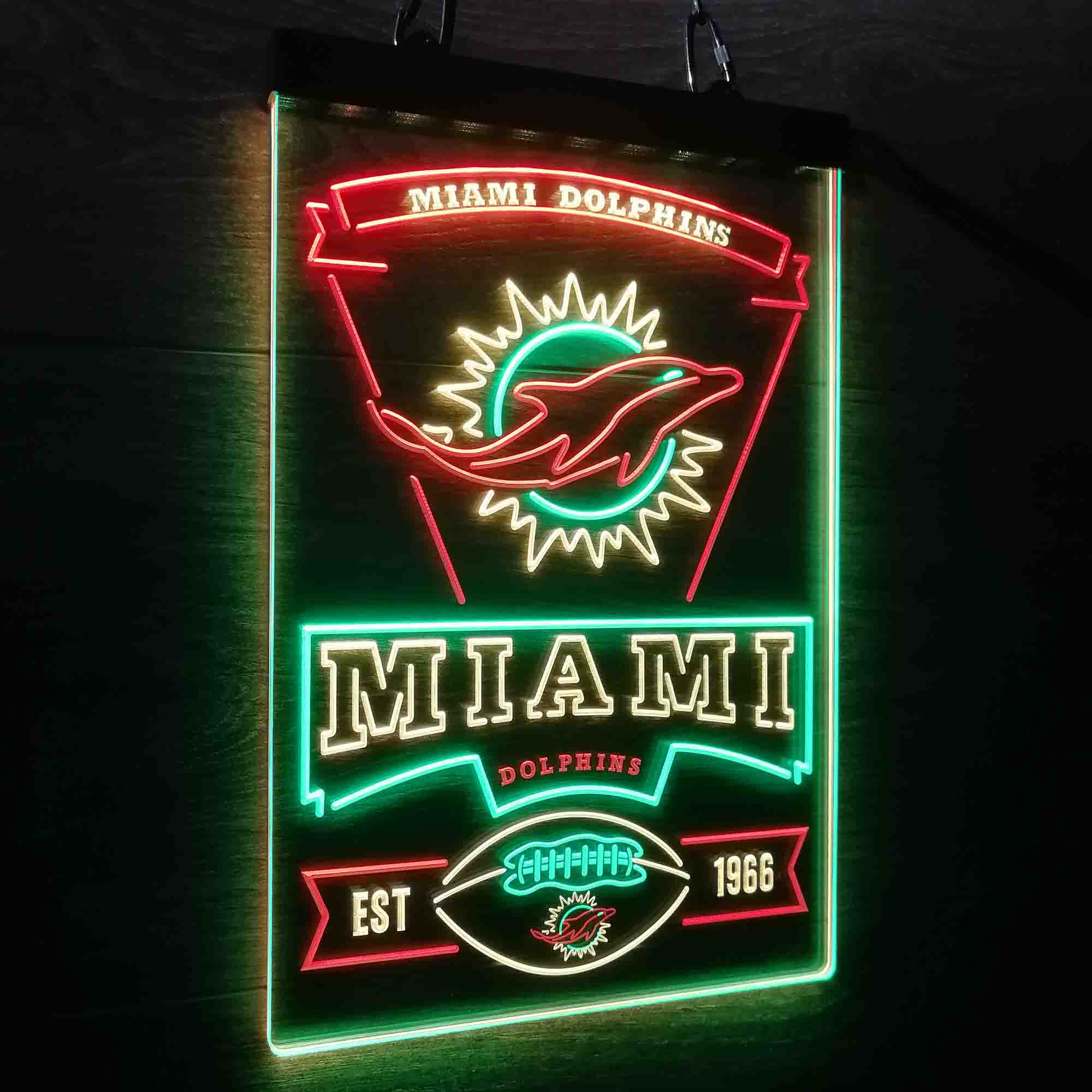 Miami Dolphins Est. 1966 Led Light Sign