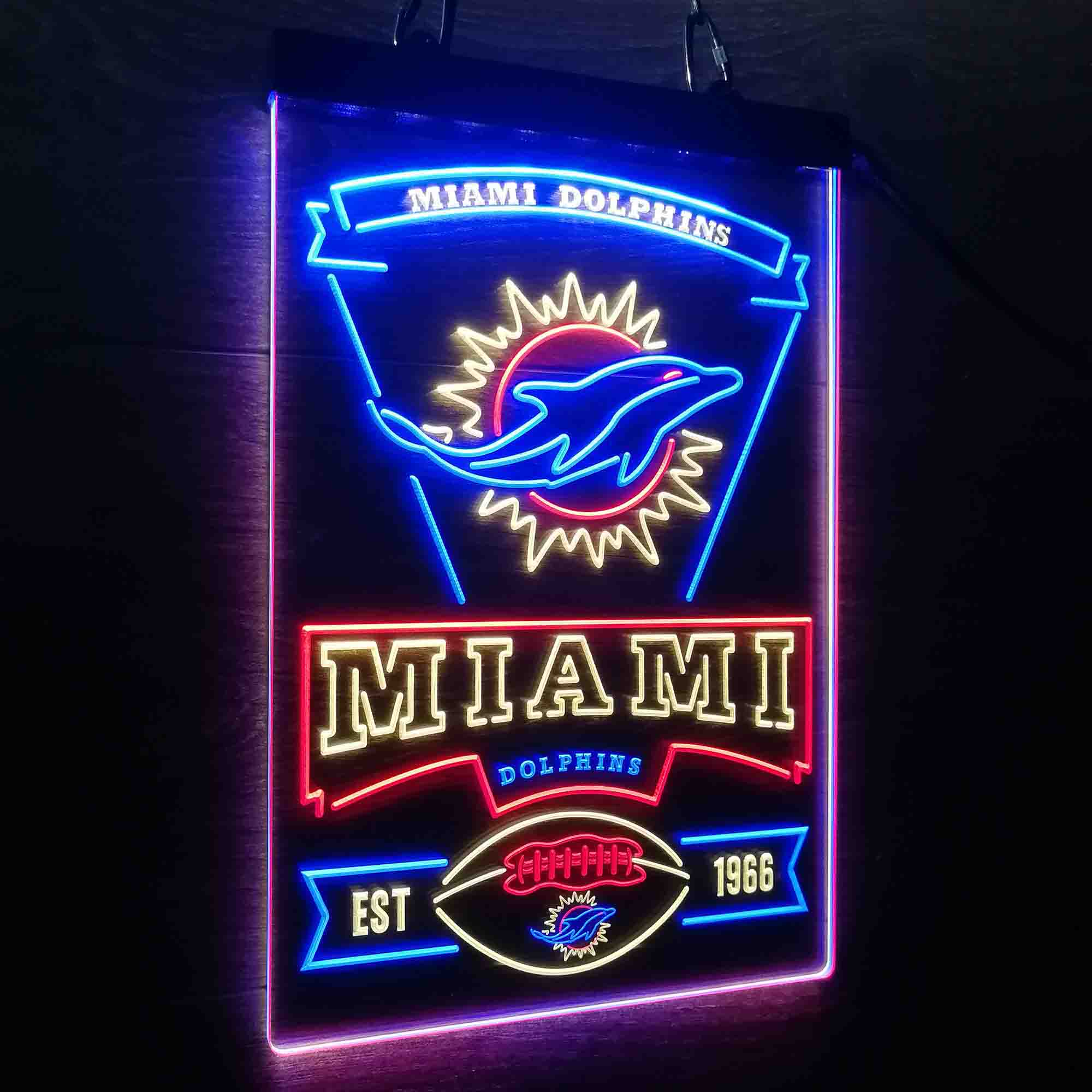 Miami Dolphins Est. 1966 Led Light Sign