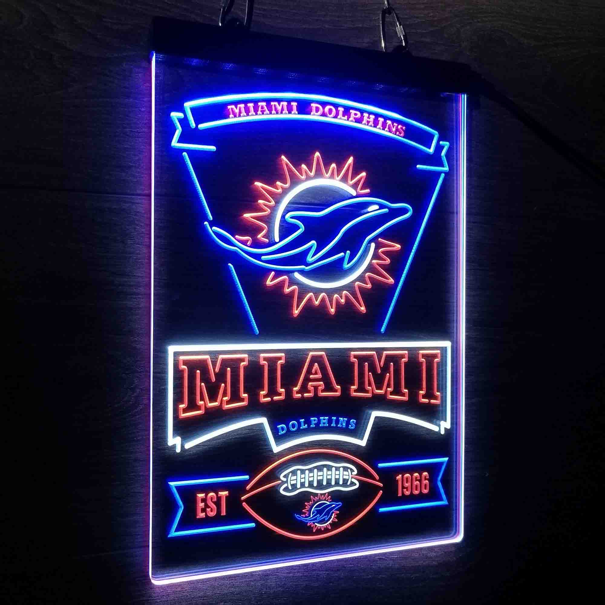 Miami Dolphins Est. 1966 Led Light Sign