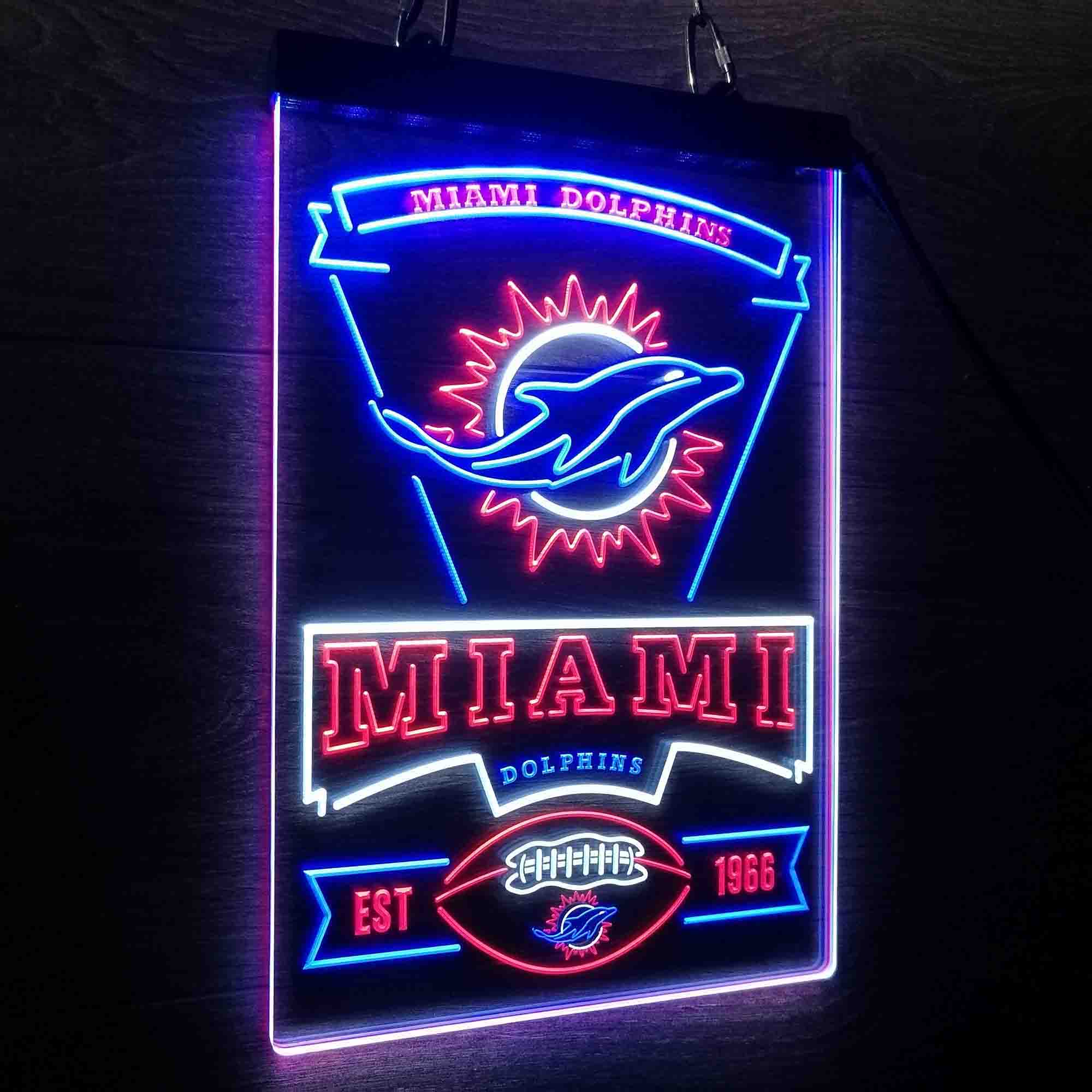 Miami Dolphins Est. 1966 Led Light Sign