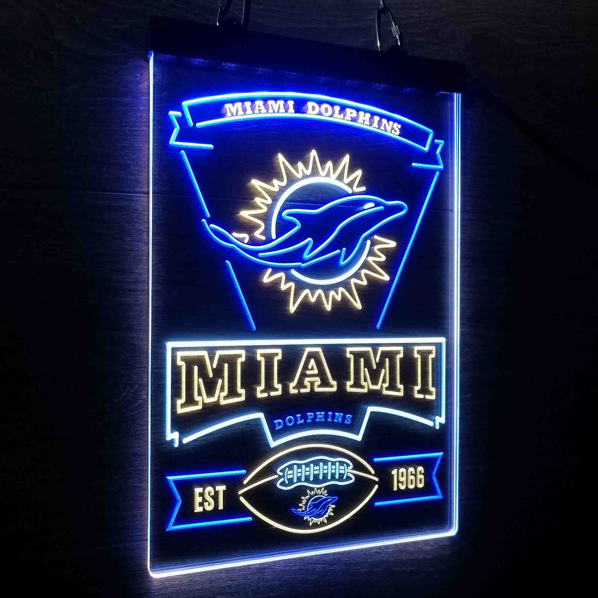 Miami Dolphins Est. 1966 Led Light Sign