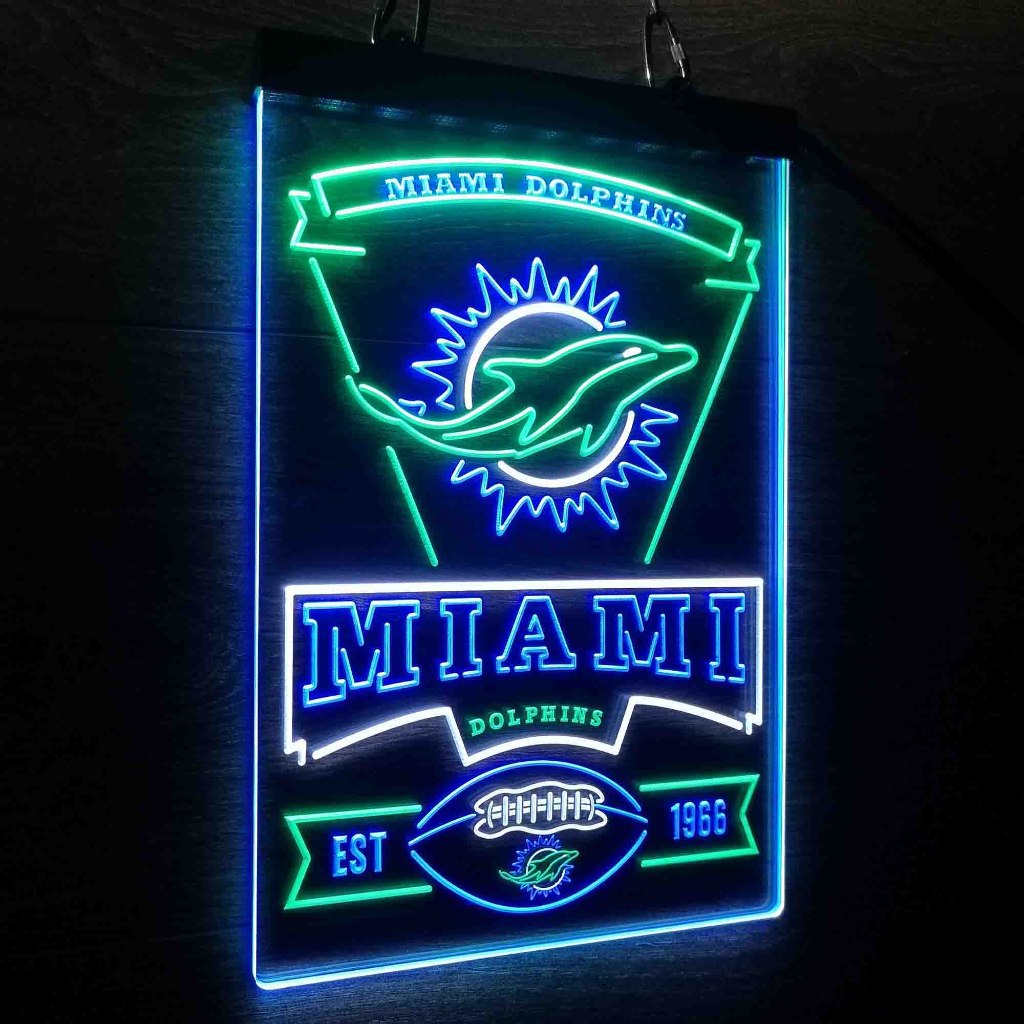 Miami Dolphins Est. 1966 Led Light Sign