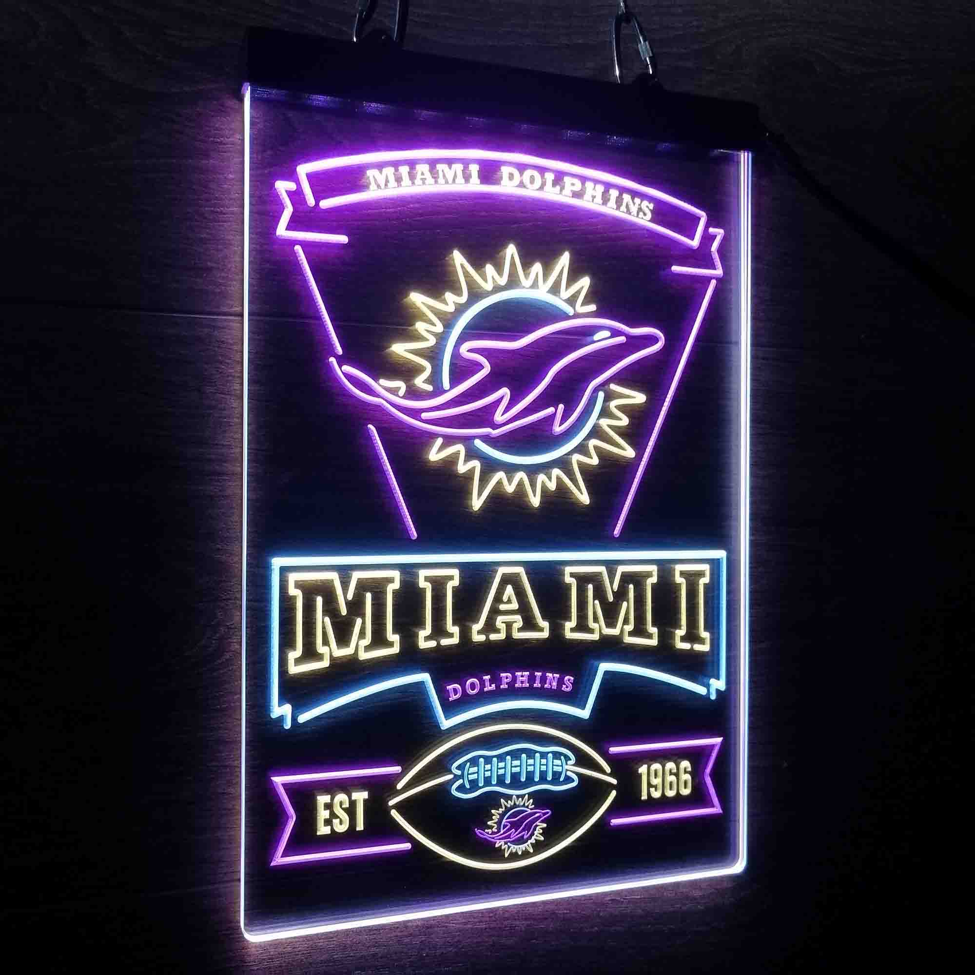 Miami Dolphins Est. 1966 Led Light Sign