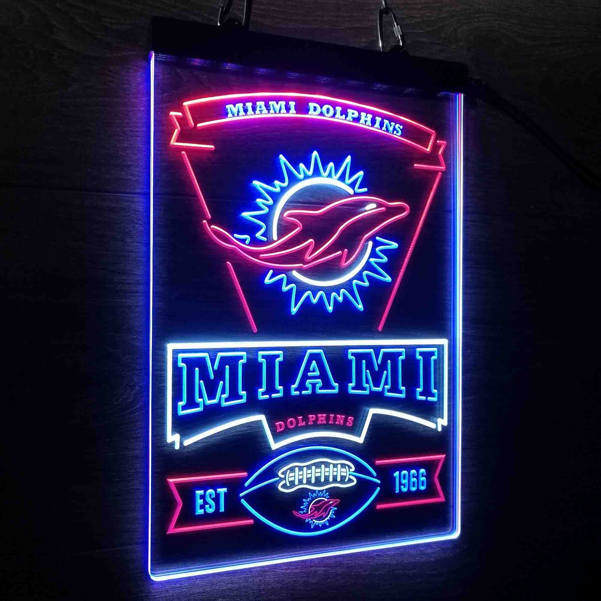 Miami Dolphins Est. 1966 Led Light Sign