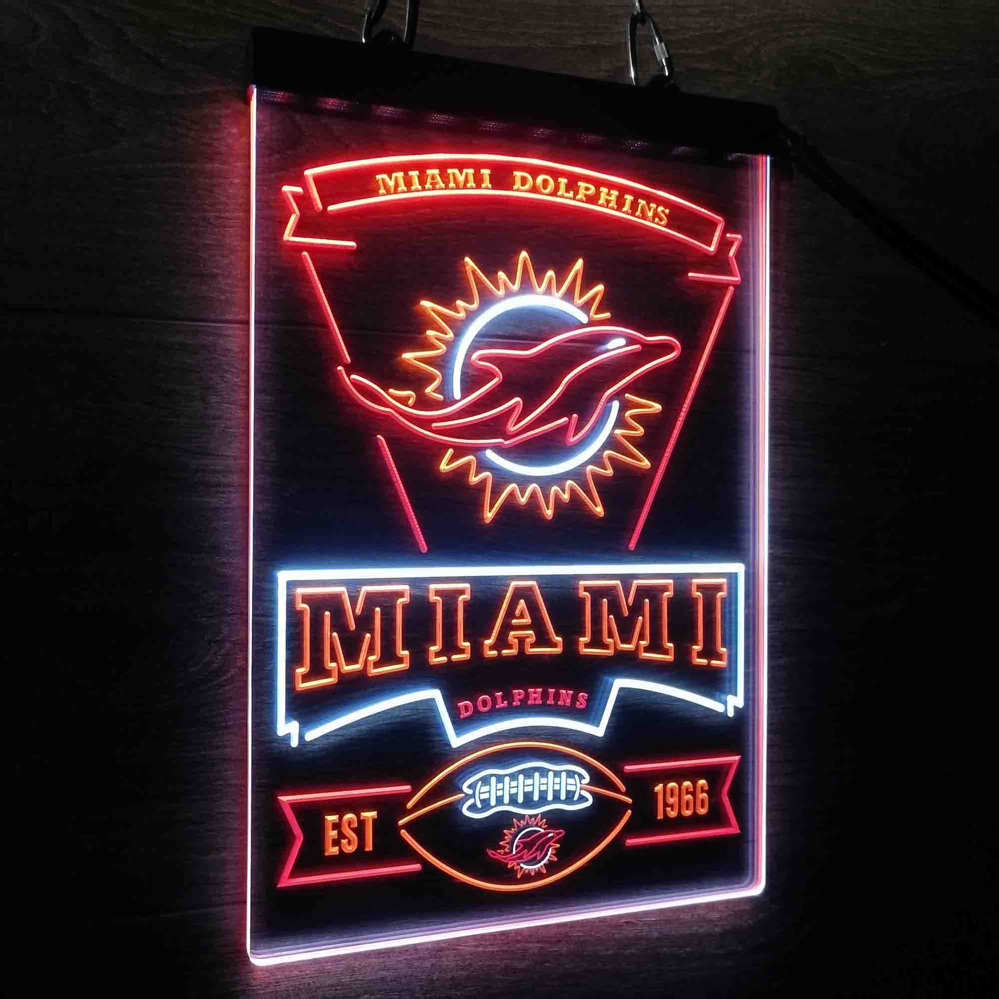 Miami Dolphins Est. 1966 Led Light Sign