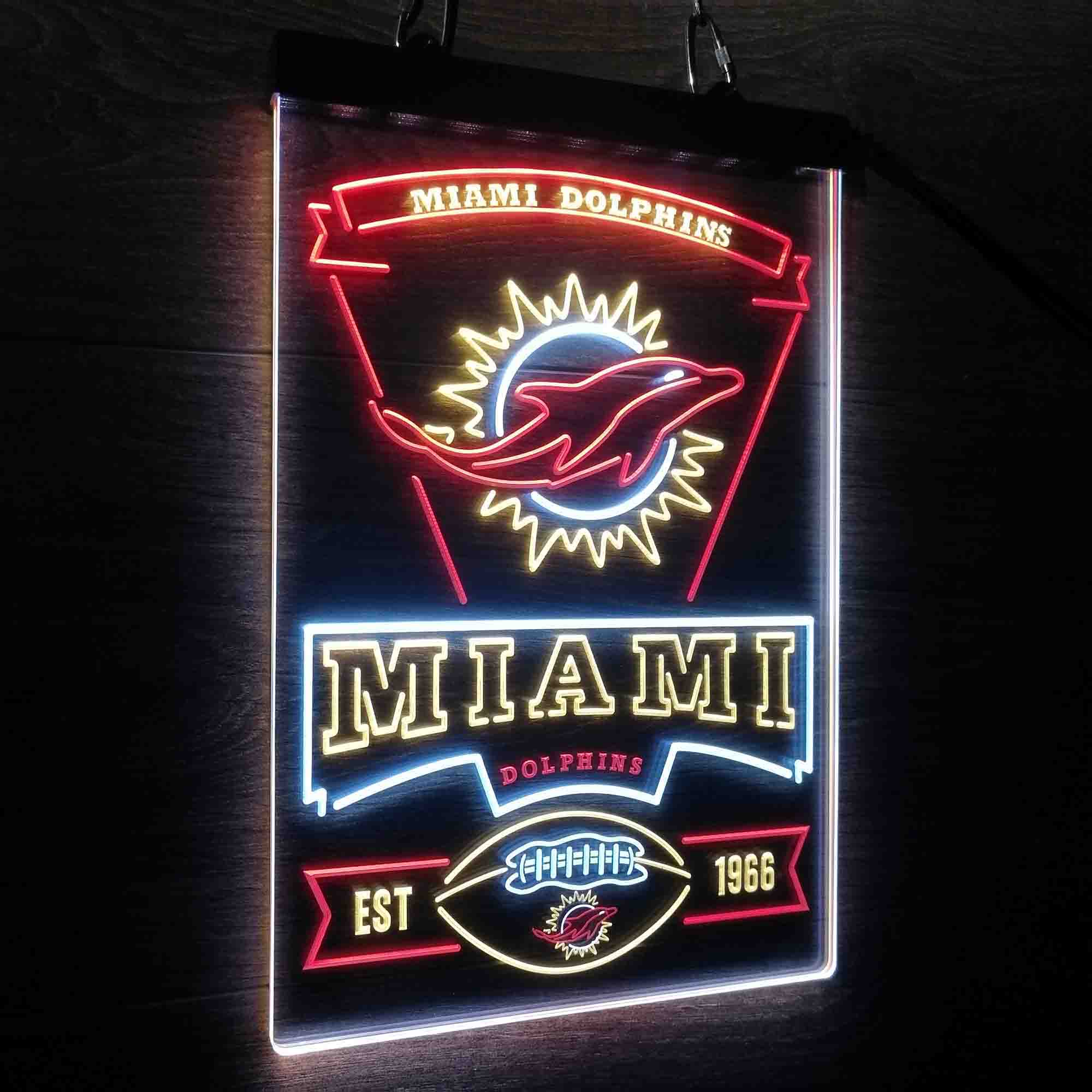 Miami Dolphins Est. 1966 Led Light Sign