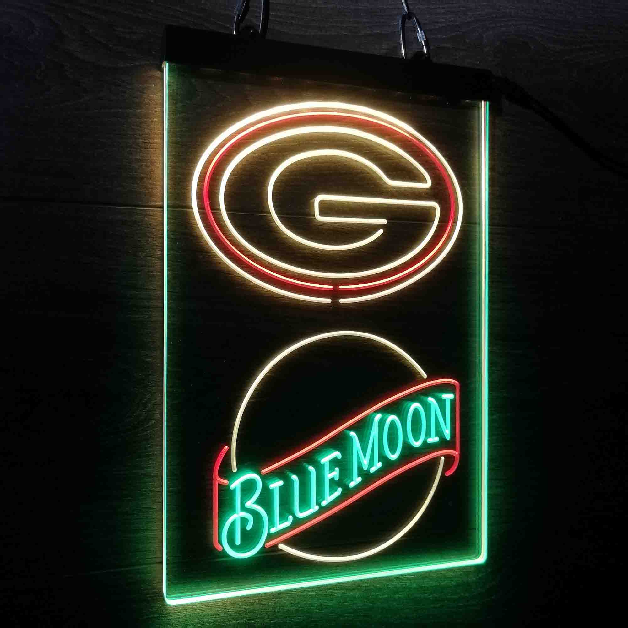 Blue Moon Bar Green Bay Packers Est. 1919 Led Light Sign