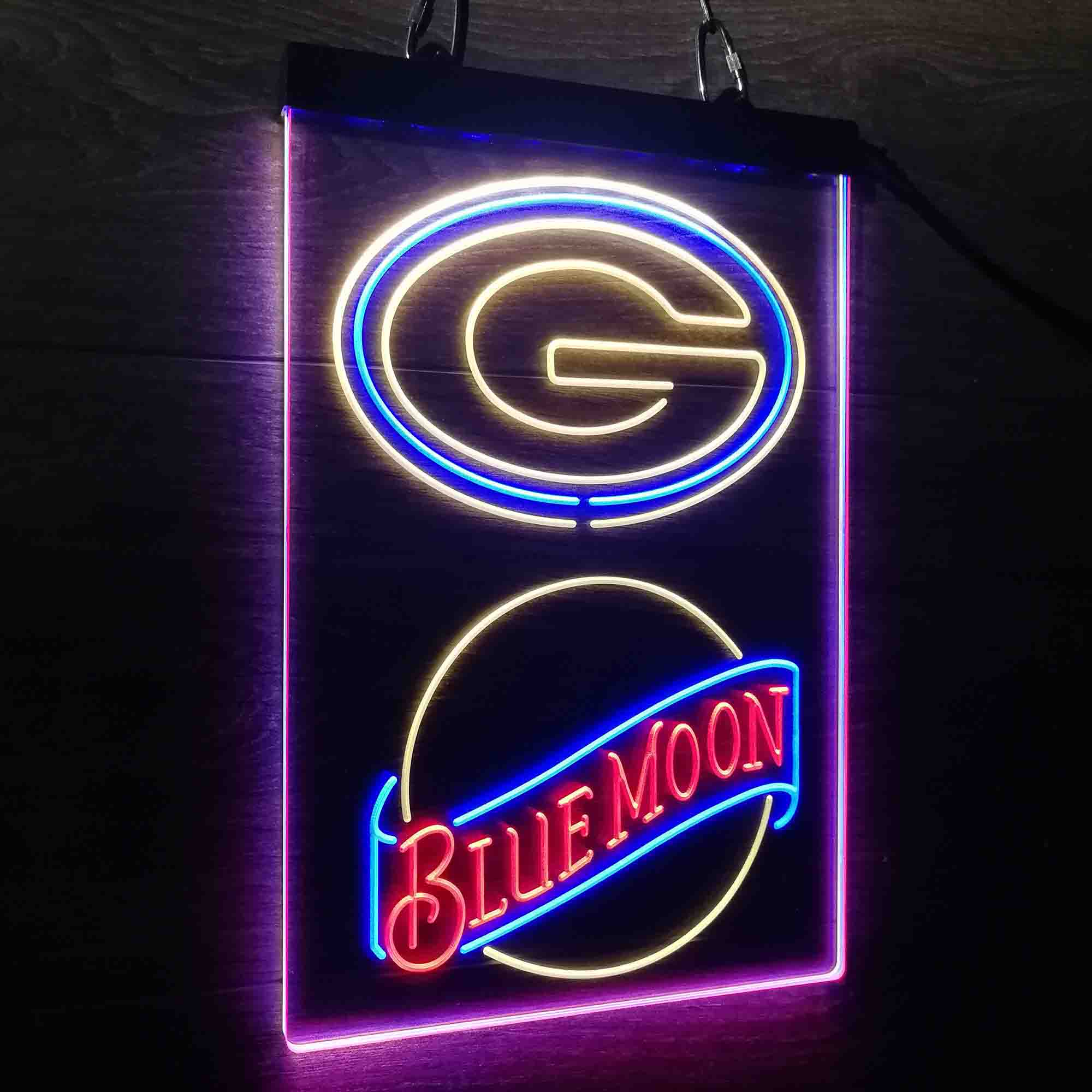 Blue Moon Bar Green Bay Packers Est. 1919 Led Light Sign