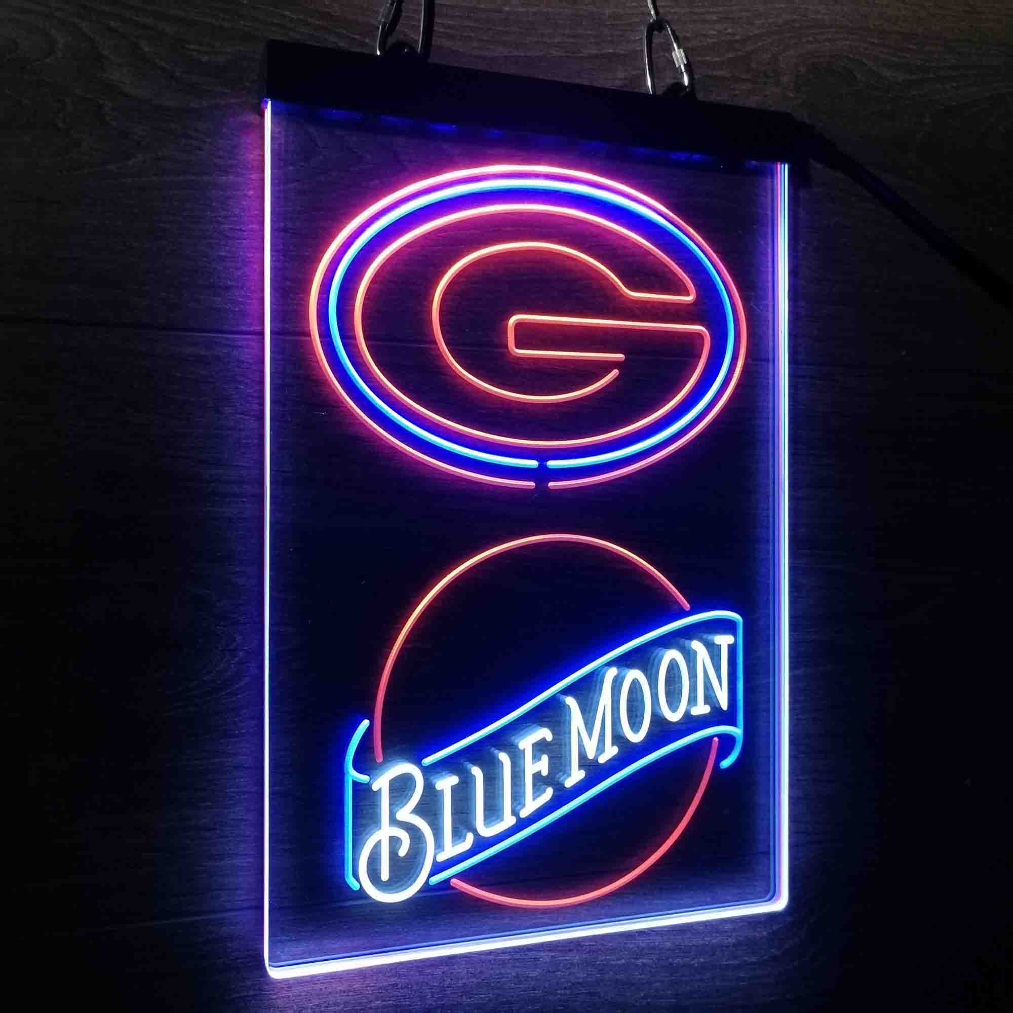 Blue Moon Bar Green Bay Packers Est. 1919 Led Light Sign