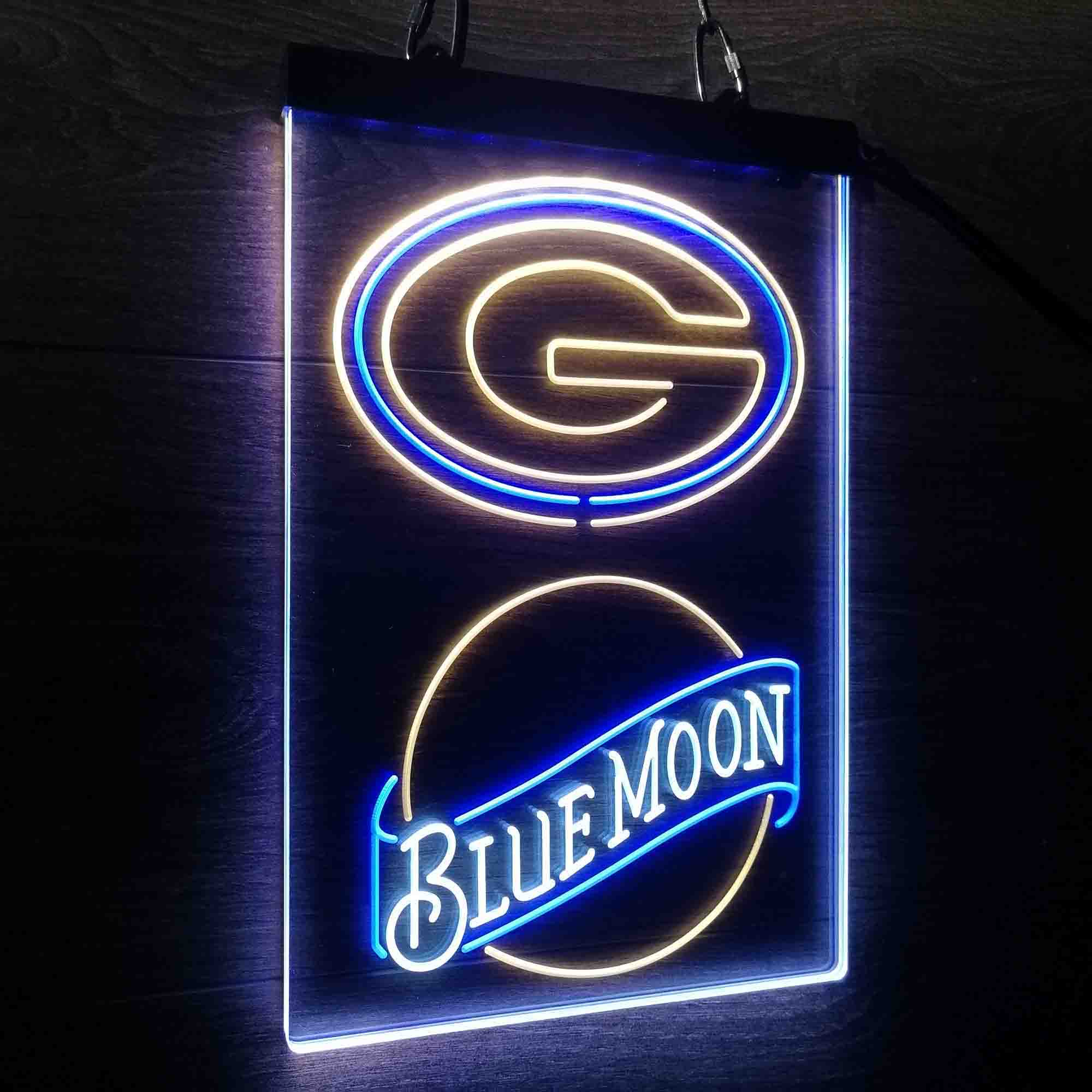 Blue Moon Bar Green Bay Packers Est. 1919 Led Light Sign