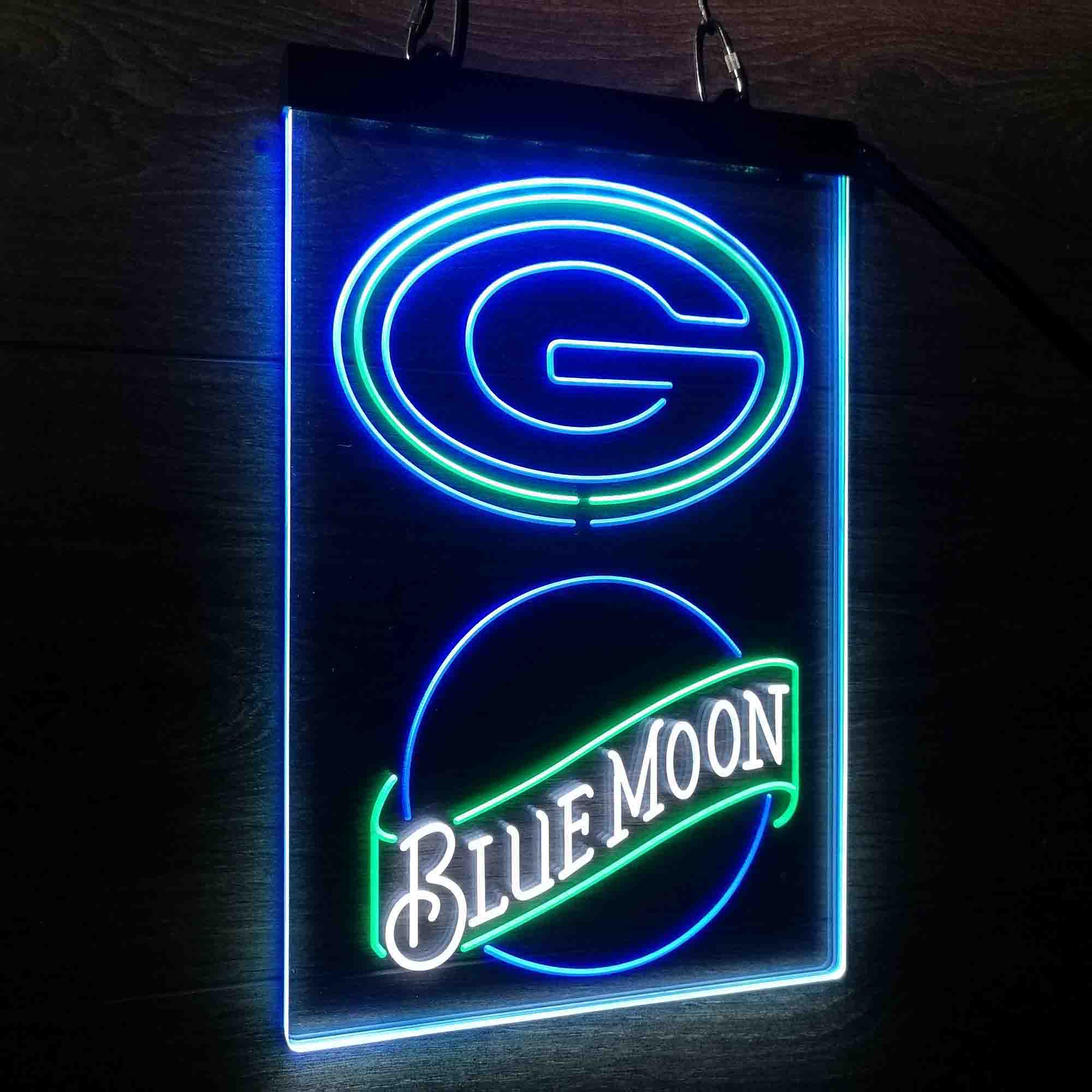 Blue Moon Bar Green Bay Packers Est. 1919 Led Light Sign