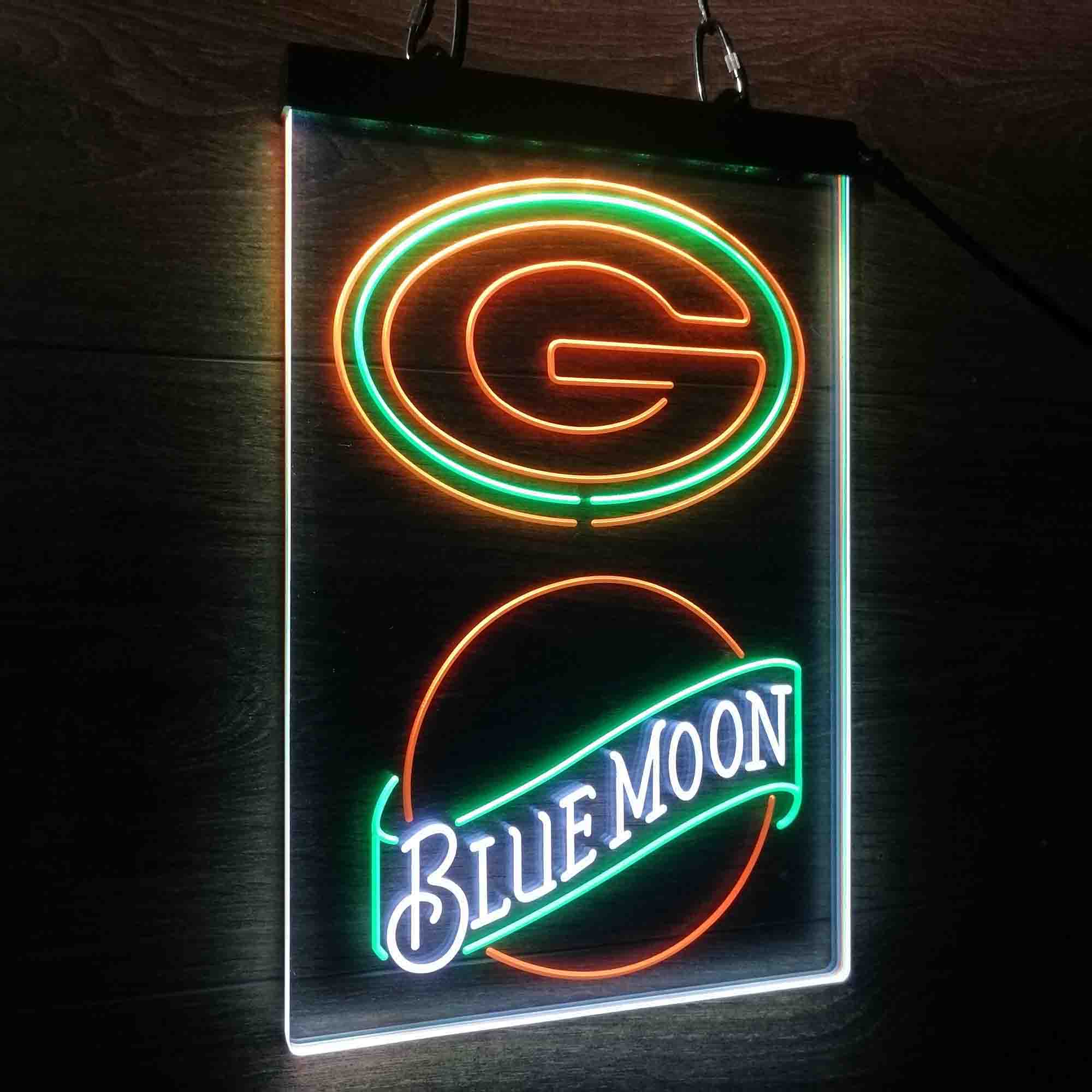 Blue Moon Bar Green Bay Packers Est. 1919 Led Light Sign