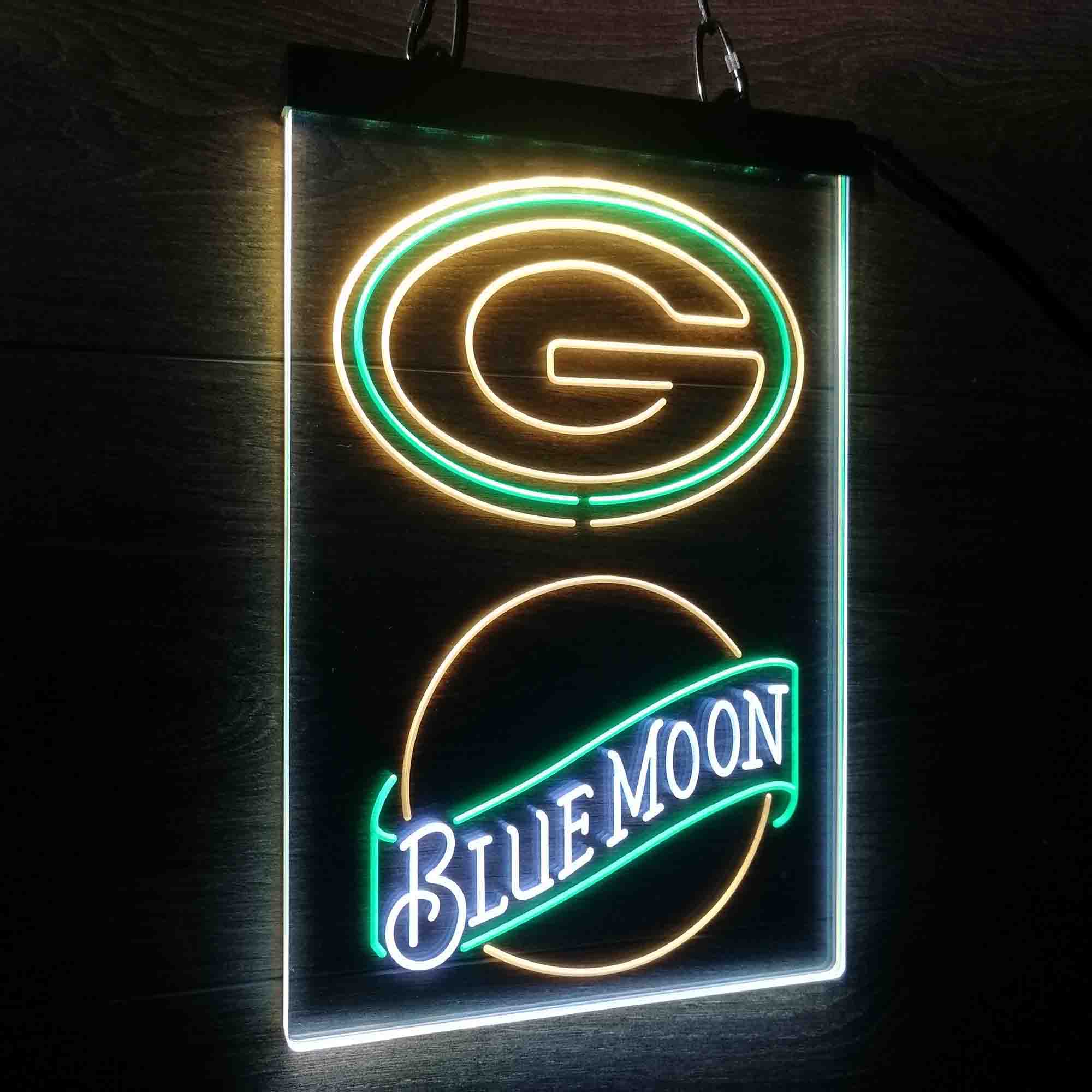 Blue Moon Bar Green Bay Packers Est. 1919 Led Light Sign