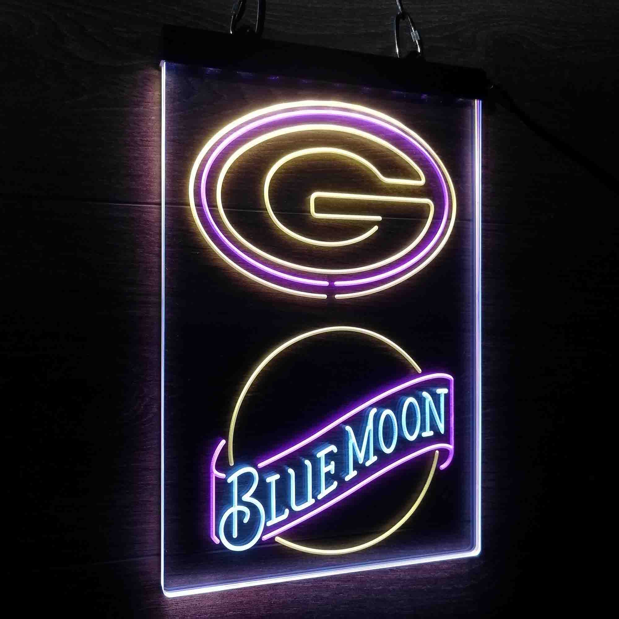 Blue Moon Bar Green Bay Packers Est. 1919 Led Light Sign