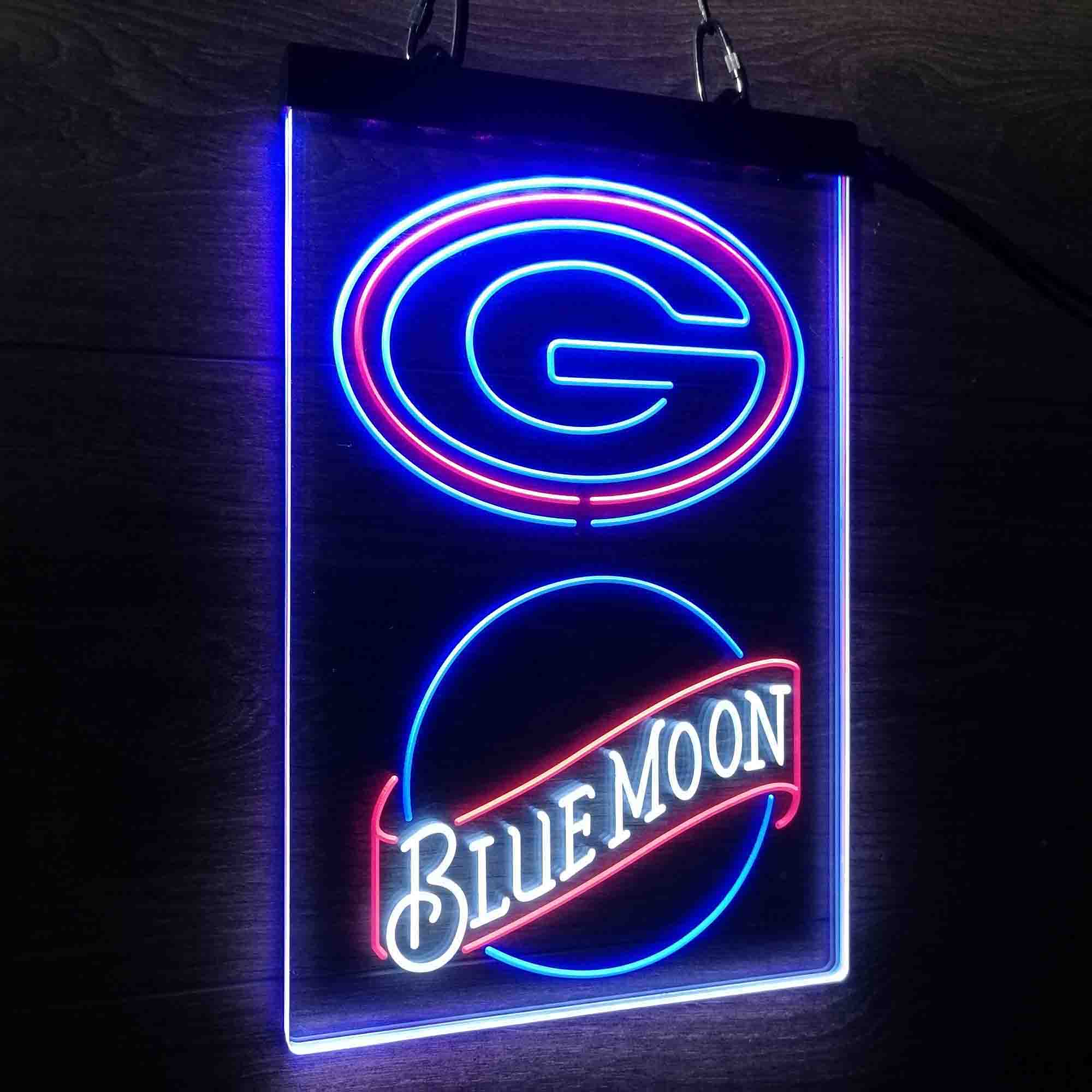 Blue Moon Bar Green Bay Packers Est. 1919 Led Light Sign