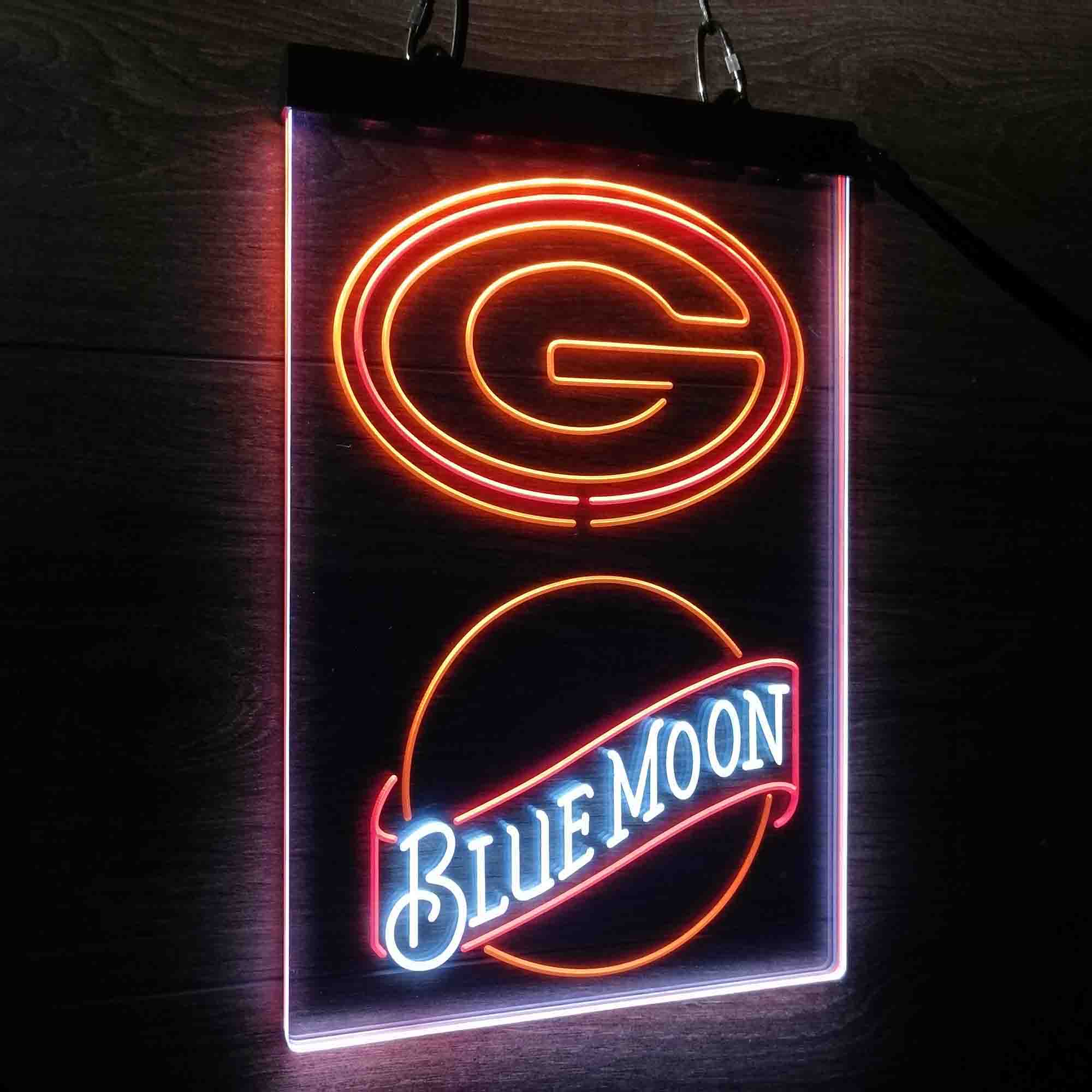 Blue Moon Bar Green Bay Packers Est. 1919 Neon LED Sign 3 Colors