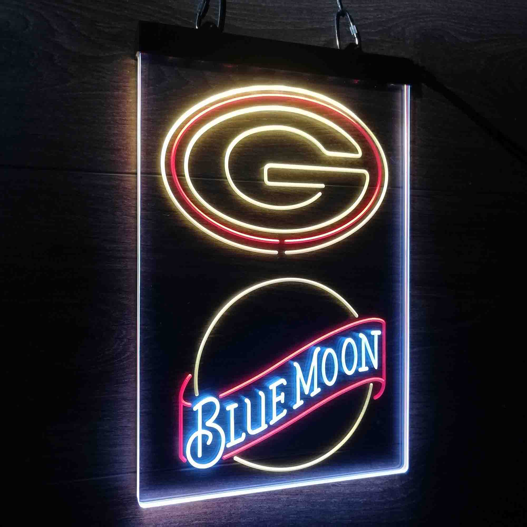 Blue Moon Bar Green Bay Packers Est. 1919 Led Light Sign