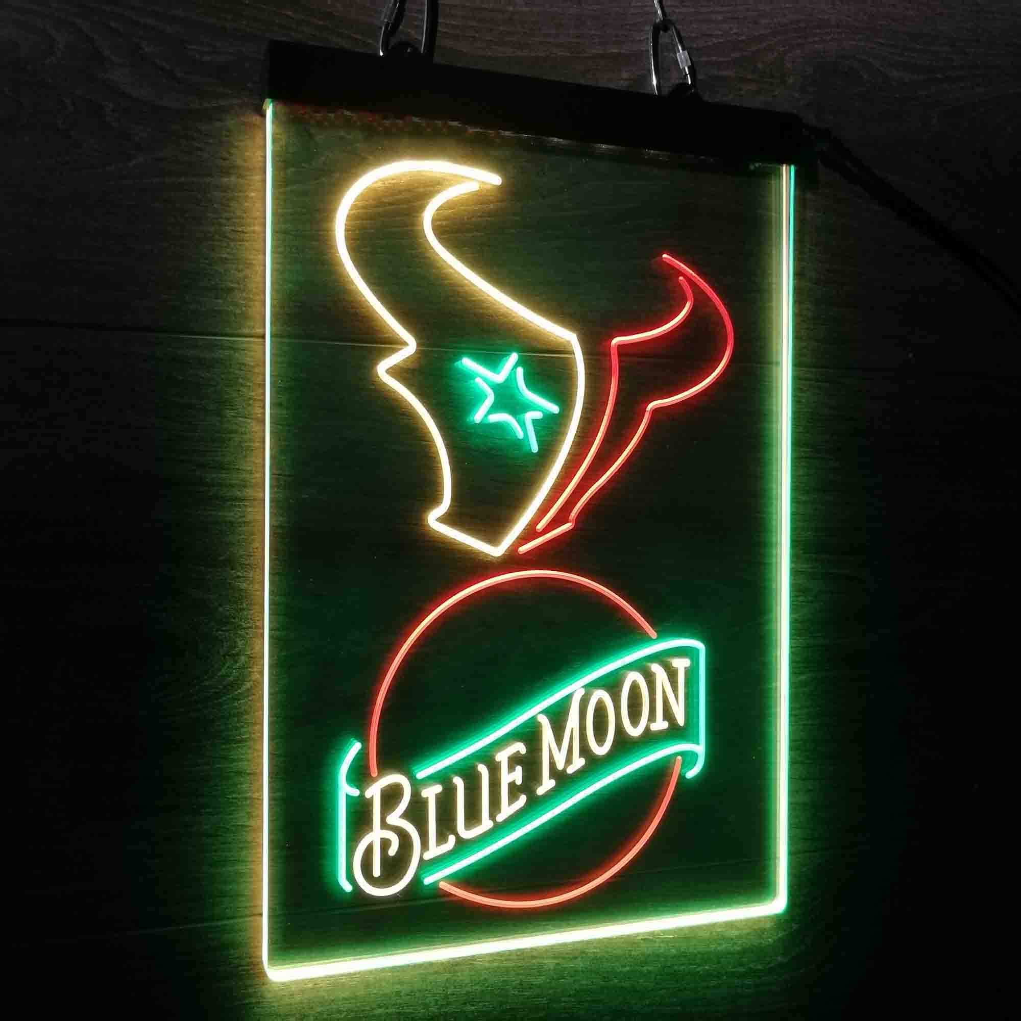 Blue Moon Bar Houston Texans Est. 2002 Led Light Sign