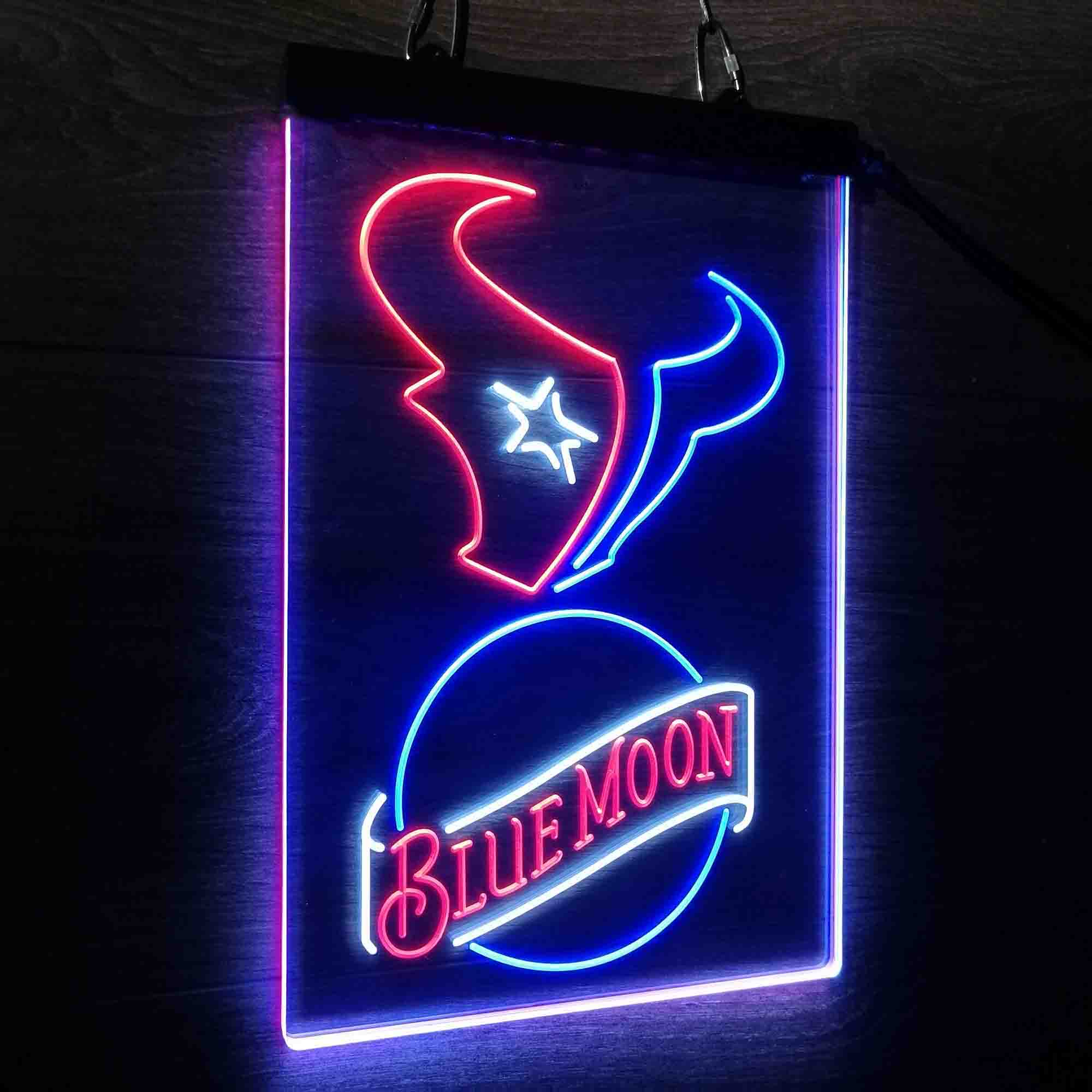 Blue Moon Bar Houston Texans Est. 2002 Led Light Sign