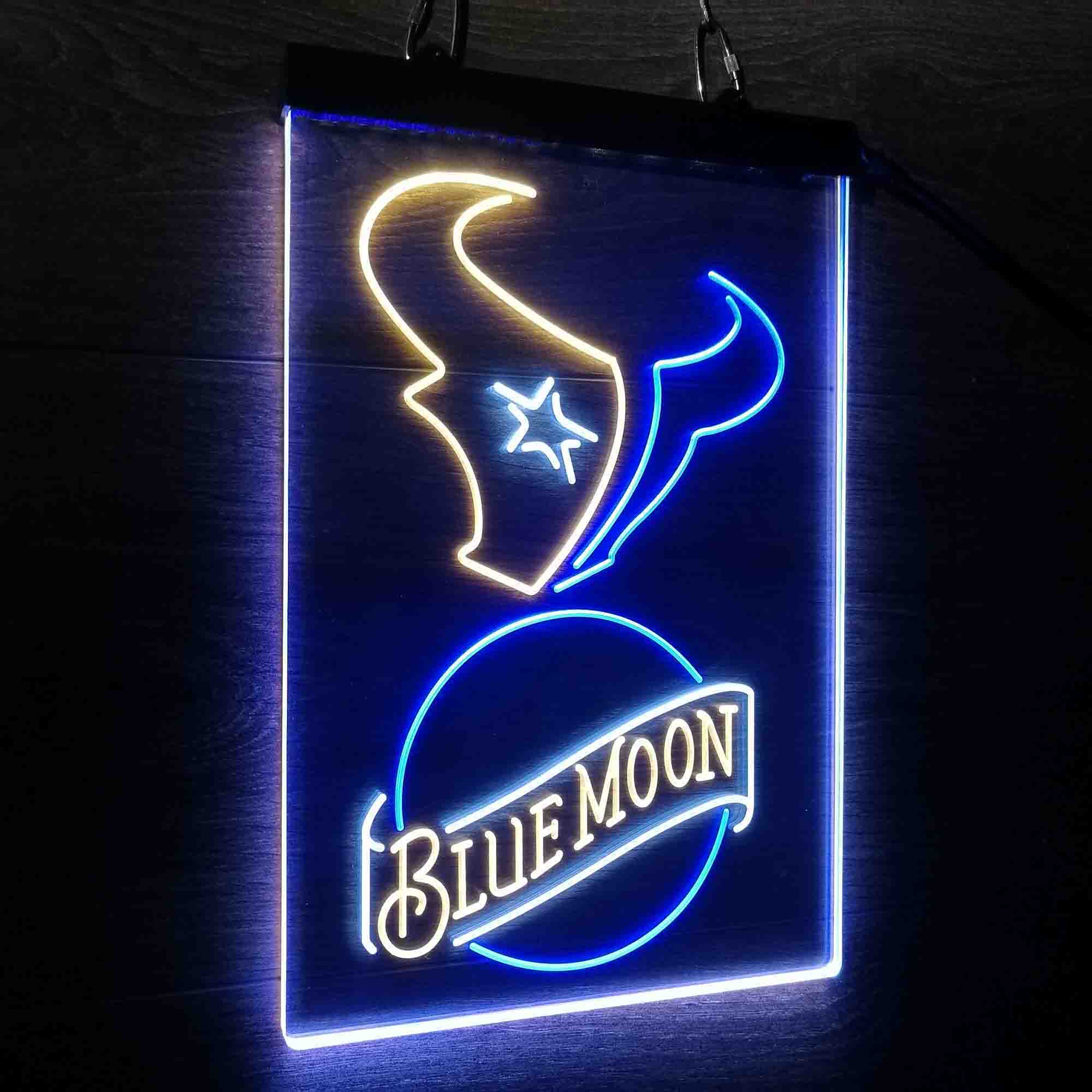 Blue Moon Bar Houston Texans Est. 2002 Led Light Sign