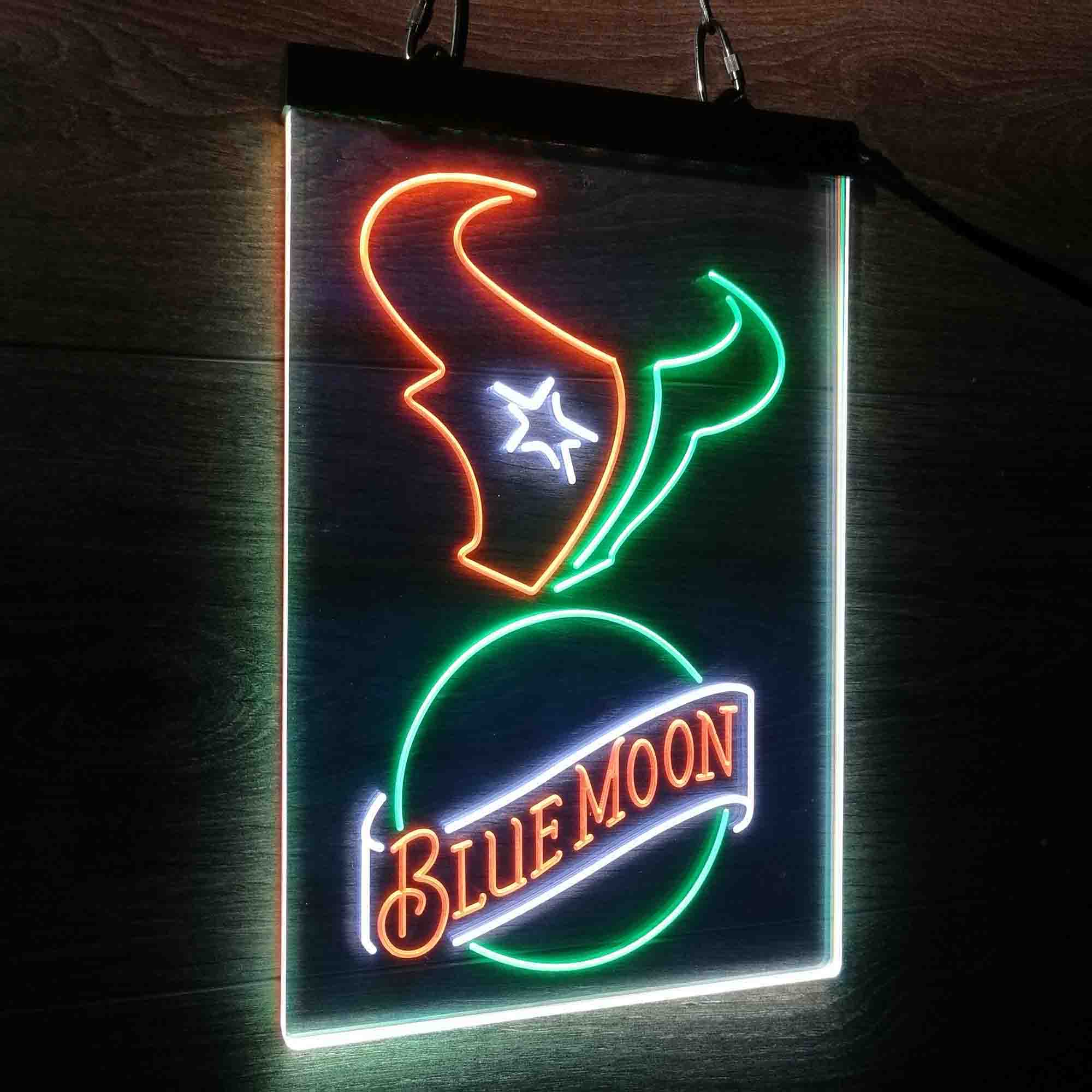 Blue Moon Bar Houston Texans Est. 2002 Led Light Sign