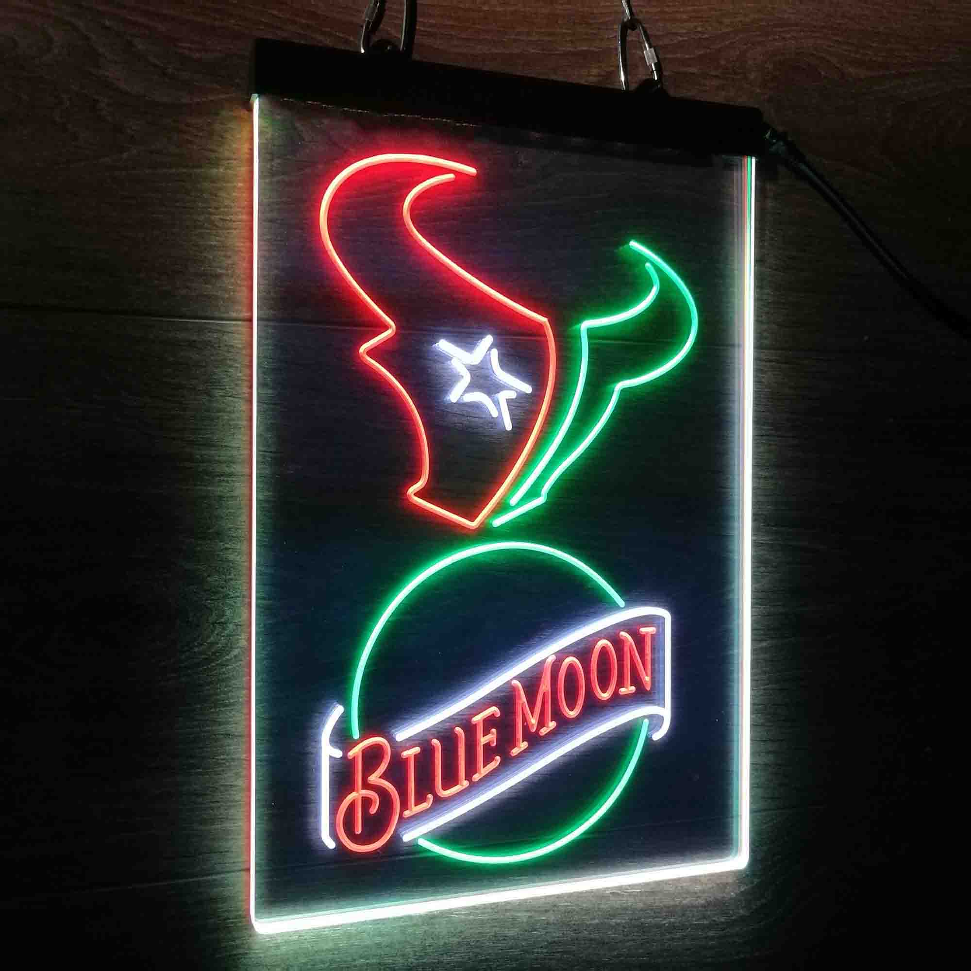 Blue Moon Bar Houston Texans Est. 2002 Led Light Sign