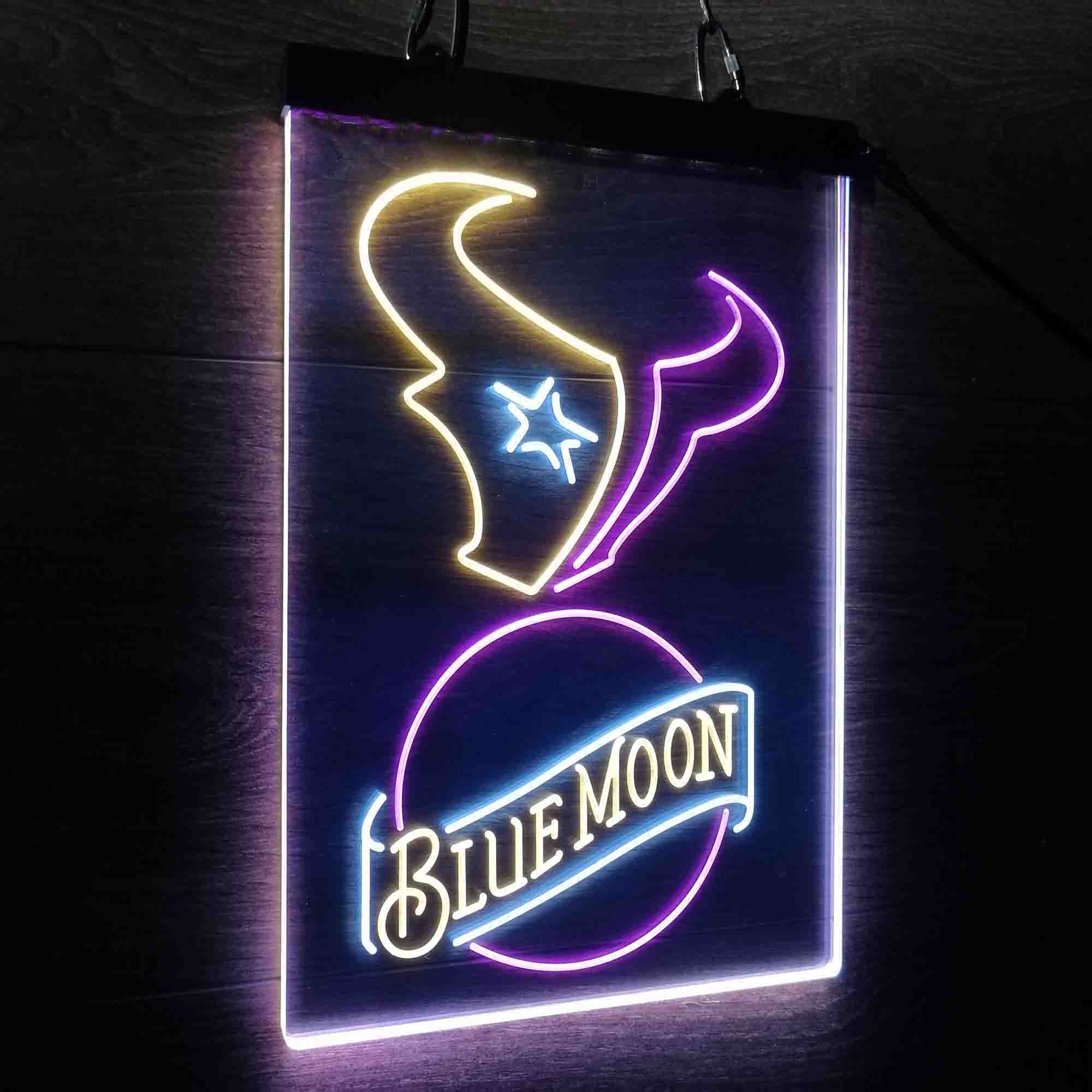 Blue Moon Bar Houston Texans Est. 2002 Led Light Sign