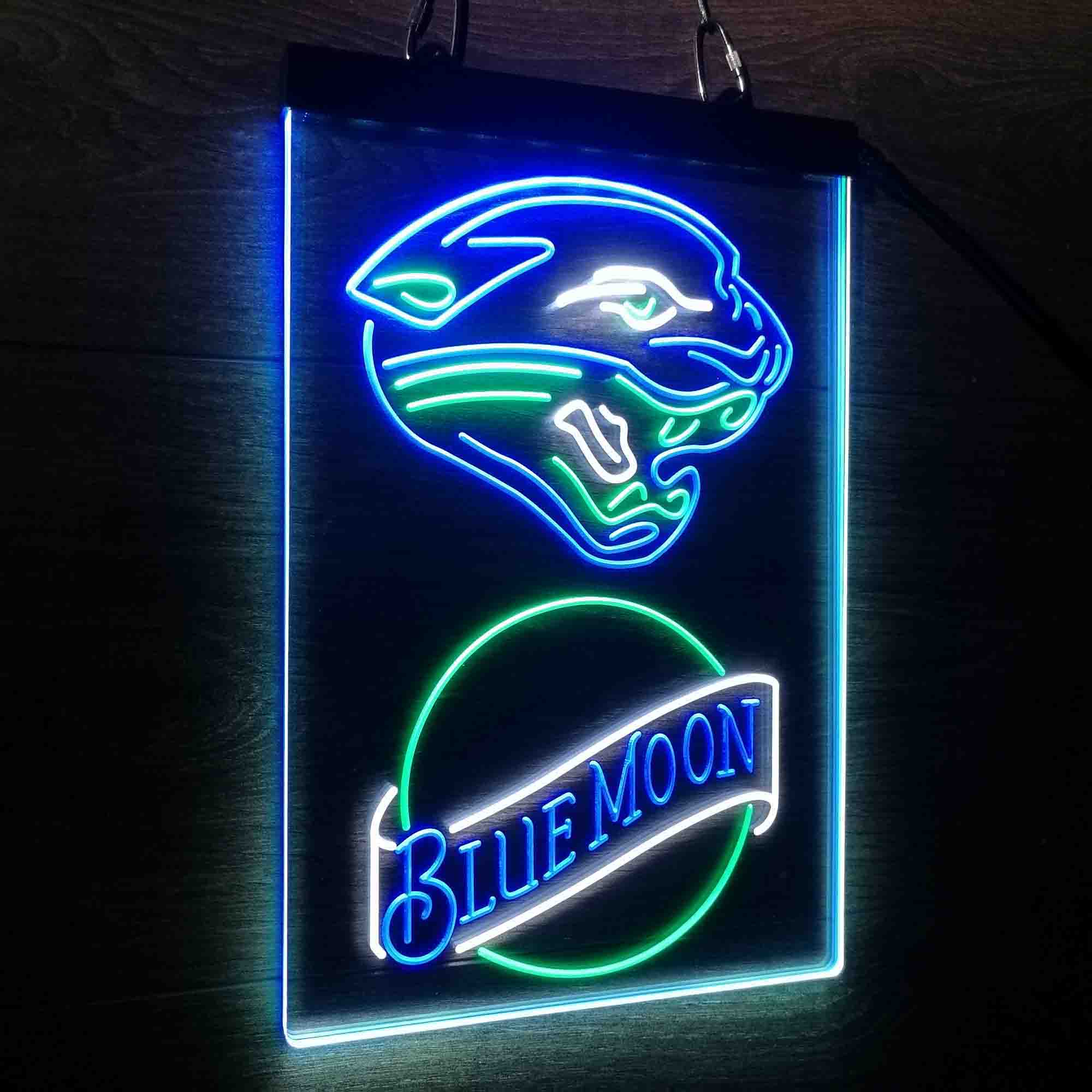 Blue Moon Bar Jacksonville Jaguars Est. 1995 Led Light Sign