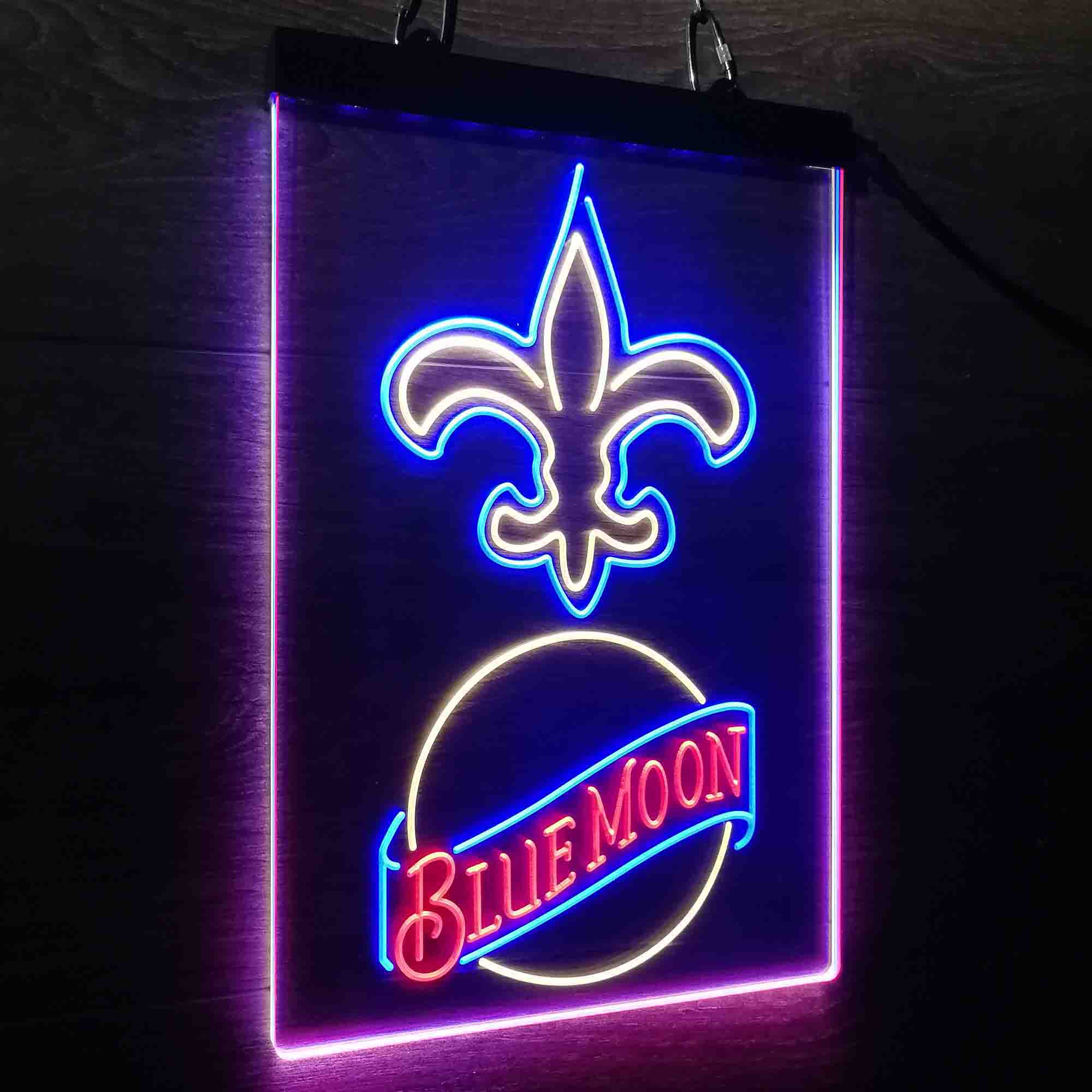 Blue Moon Bar New Orleans Saints Est. 1967 Led Light Sign