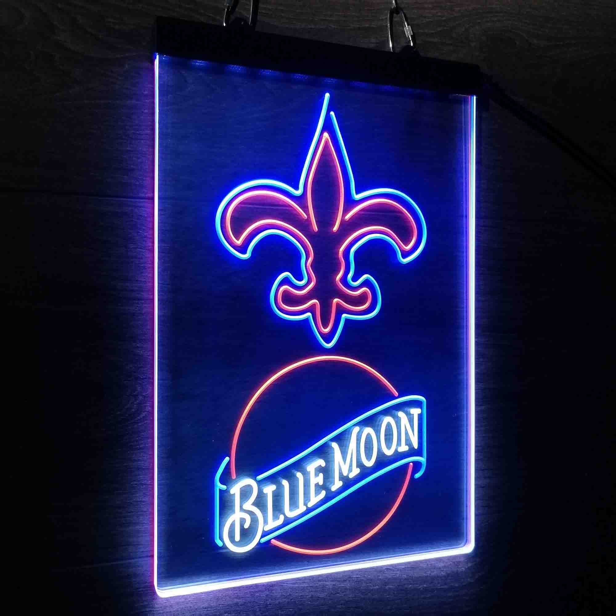 Blue Moon Bar New Orleans Saints Est. 1967 Led Light Sign