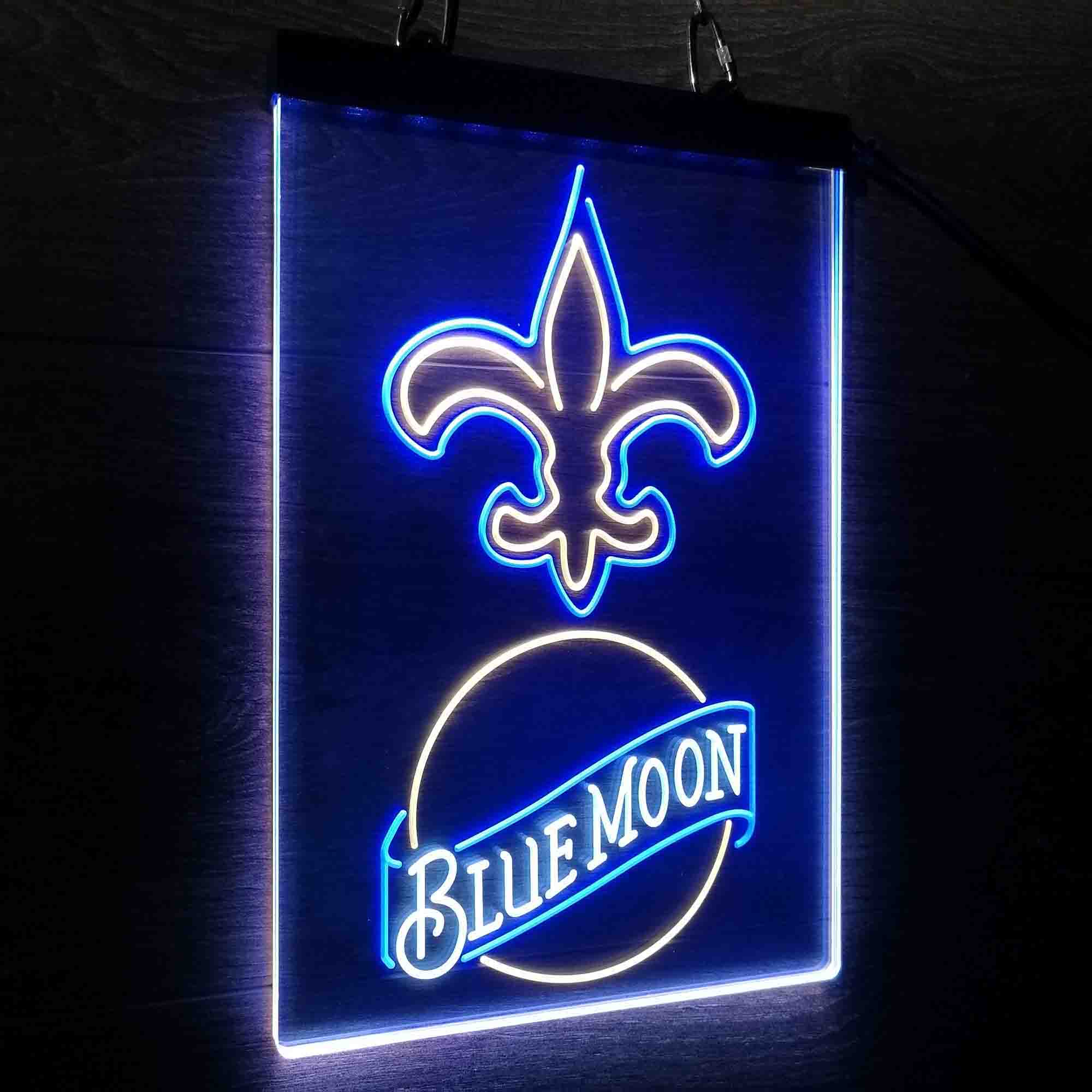 Blue Moon Bar New Orleans Saints Est. 1967 Led Light Sign