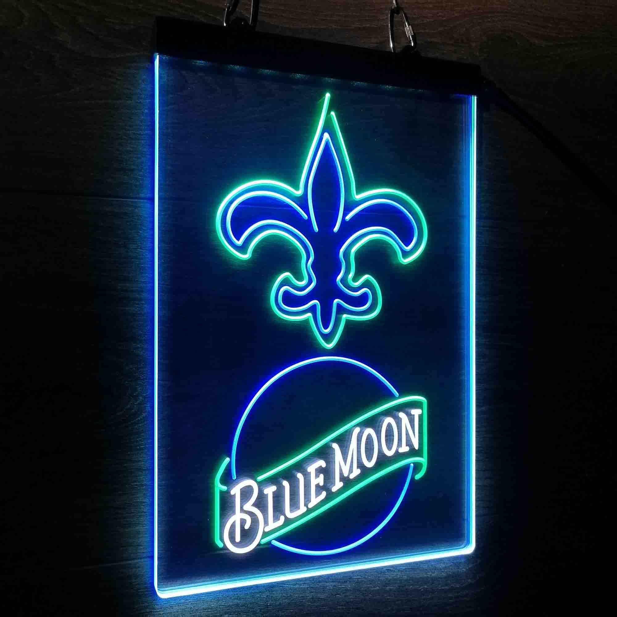 Blue Moon Bar New Orleans Saints Est. 1967 Led Light Sign