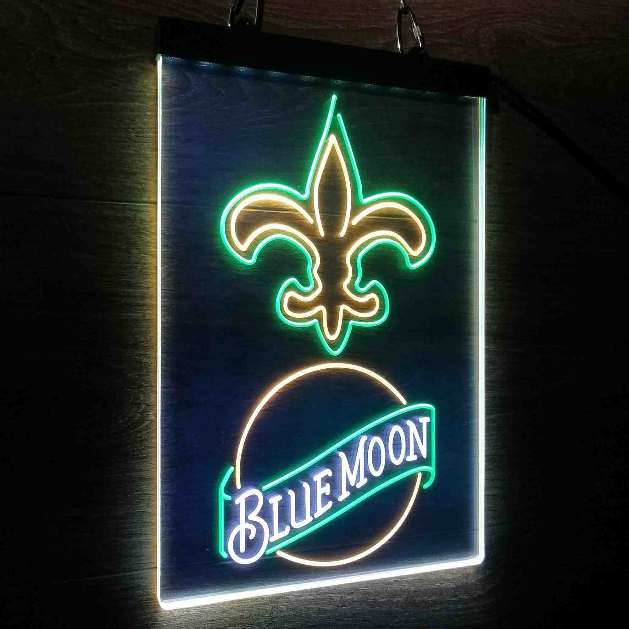 Blue Moon Bar New Orleans Saints Est. 1967 Led Light Sign