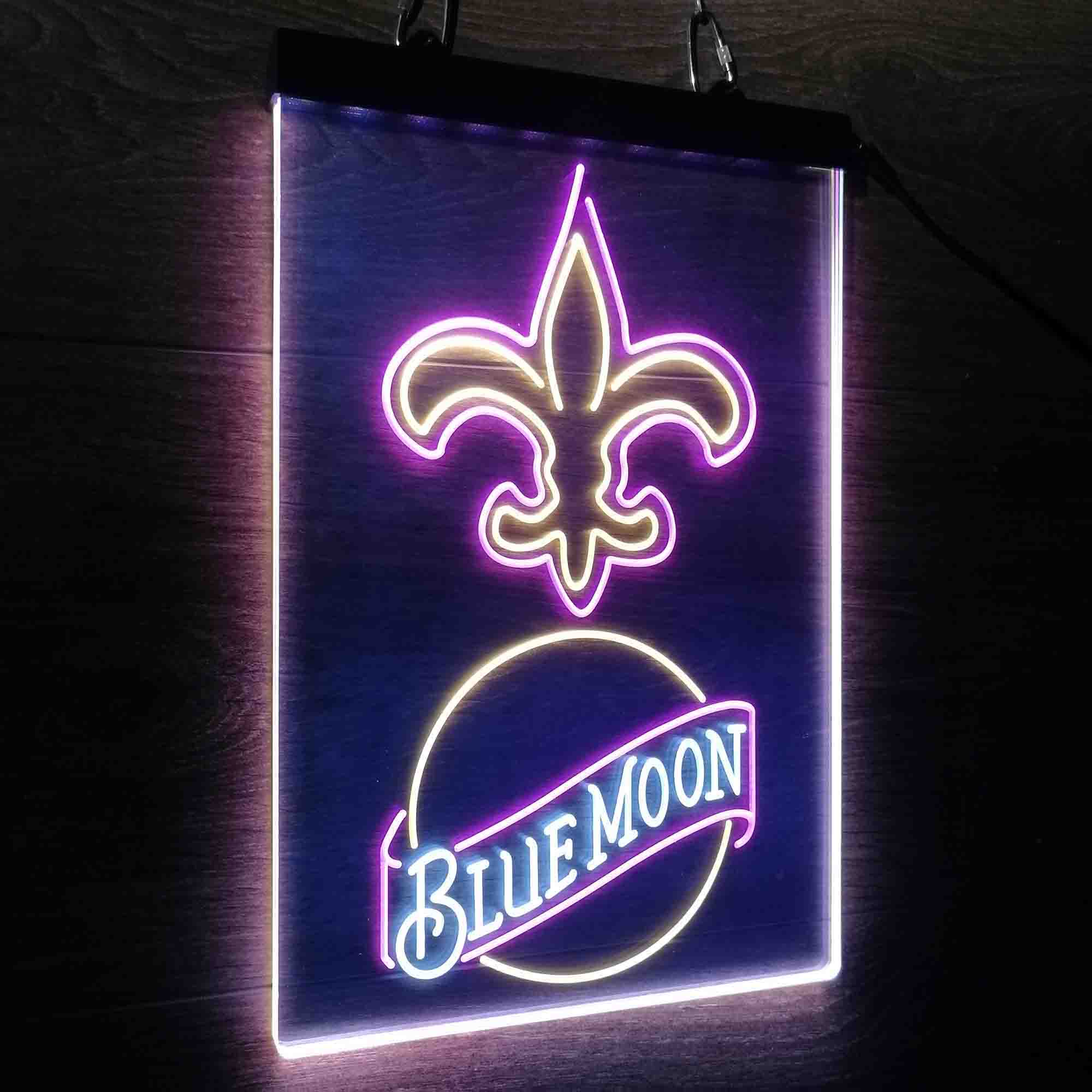 Blue Moon Bar New Orleans Saints Est. 1967 Led Light Sign