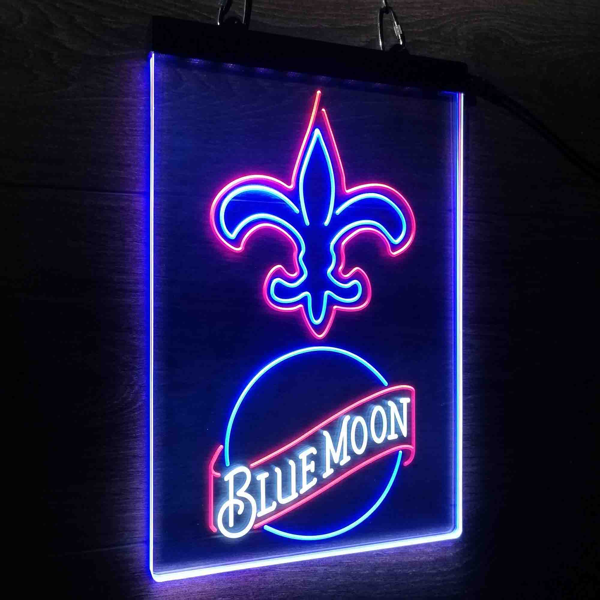 Blue Moon Bar New Orleans Saints Est. 1967 Led Light Sign