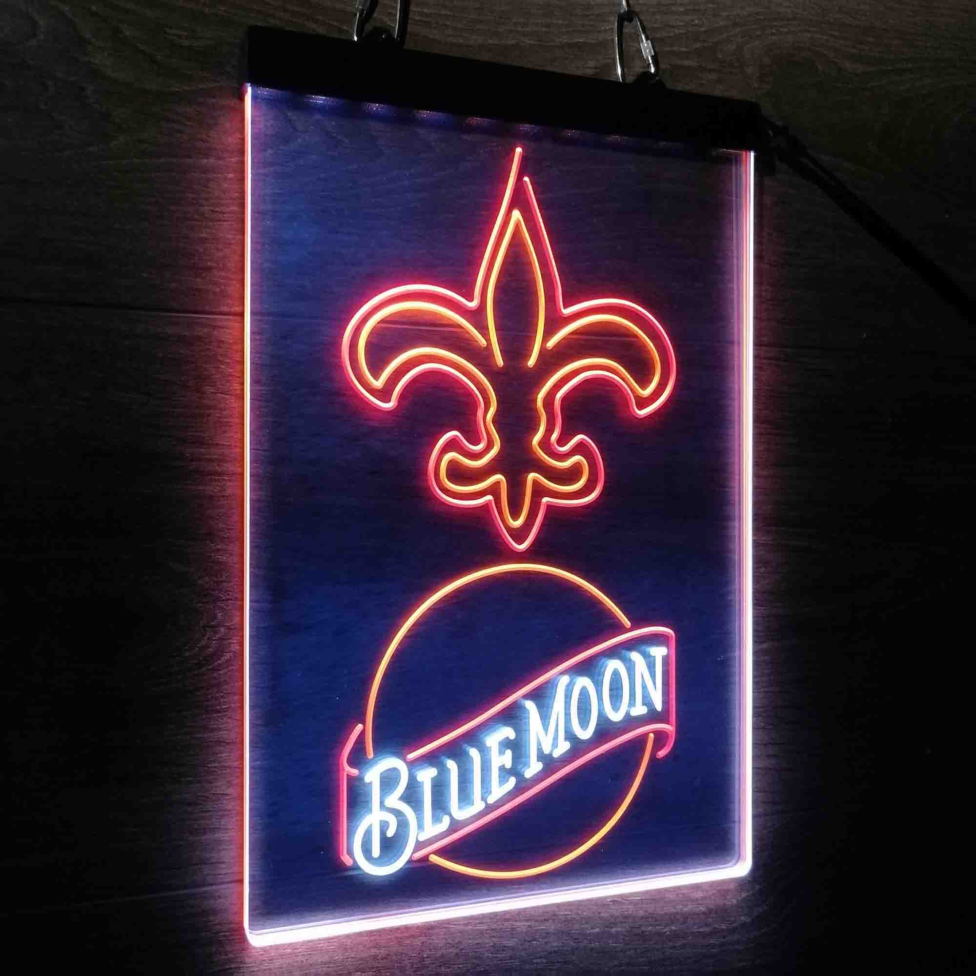 Blue Moon Bar New Orleans Saints Est. 1967 Led Light Sign