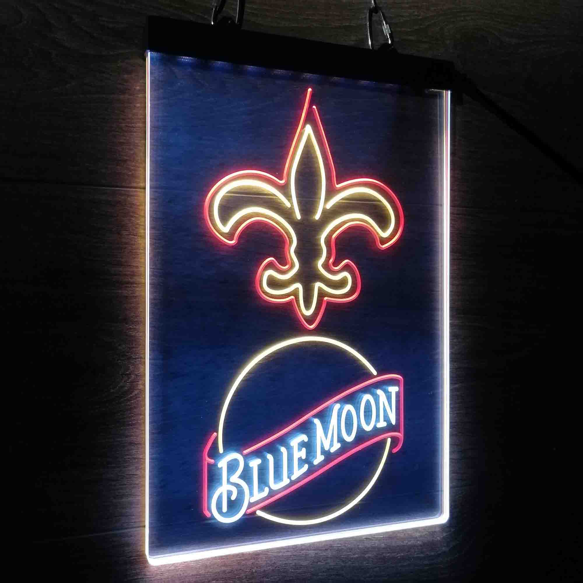 Blue Moon Bar New Orleans Saints Est. 1967 Neon LED Sign 3 Colors