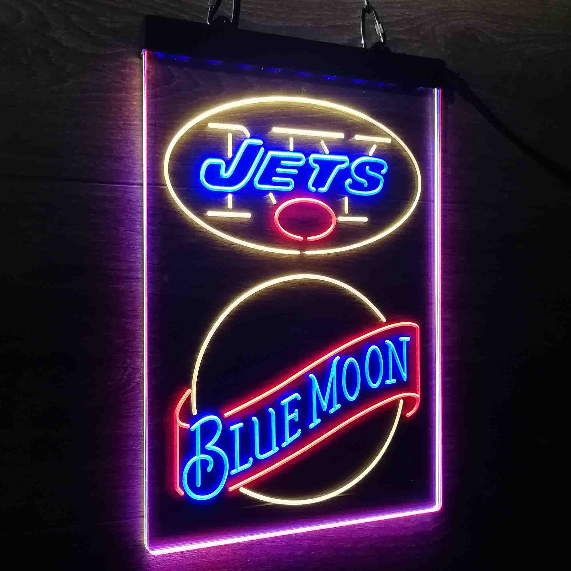 Blue Moon Bar New York Jets Est. 1960 Led Light Sign