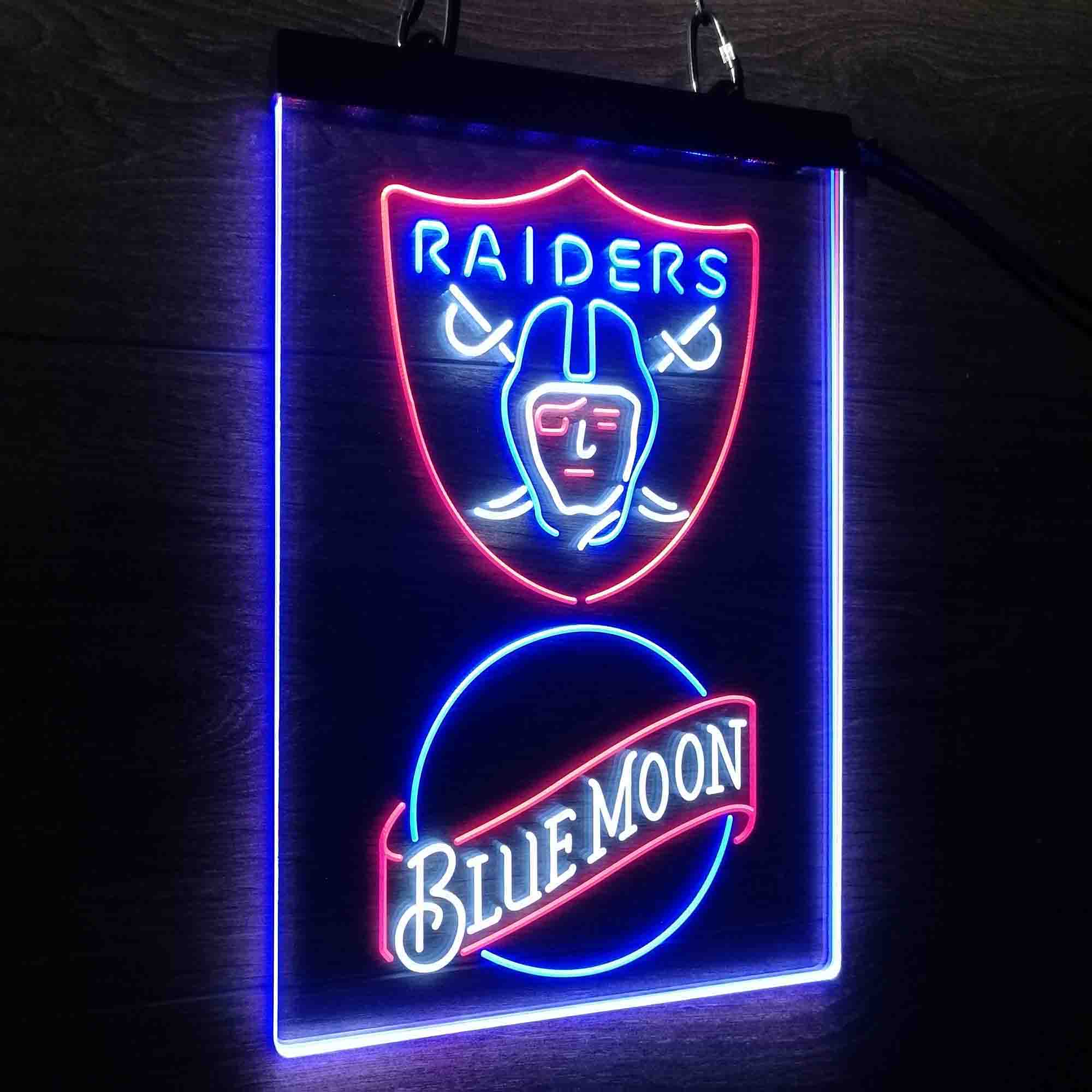 Blue Moon Bar Oakland Raiders Est. 1960 Neon LED Sign 3 Colors