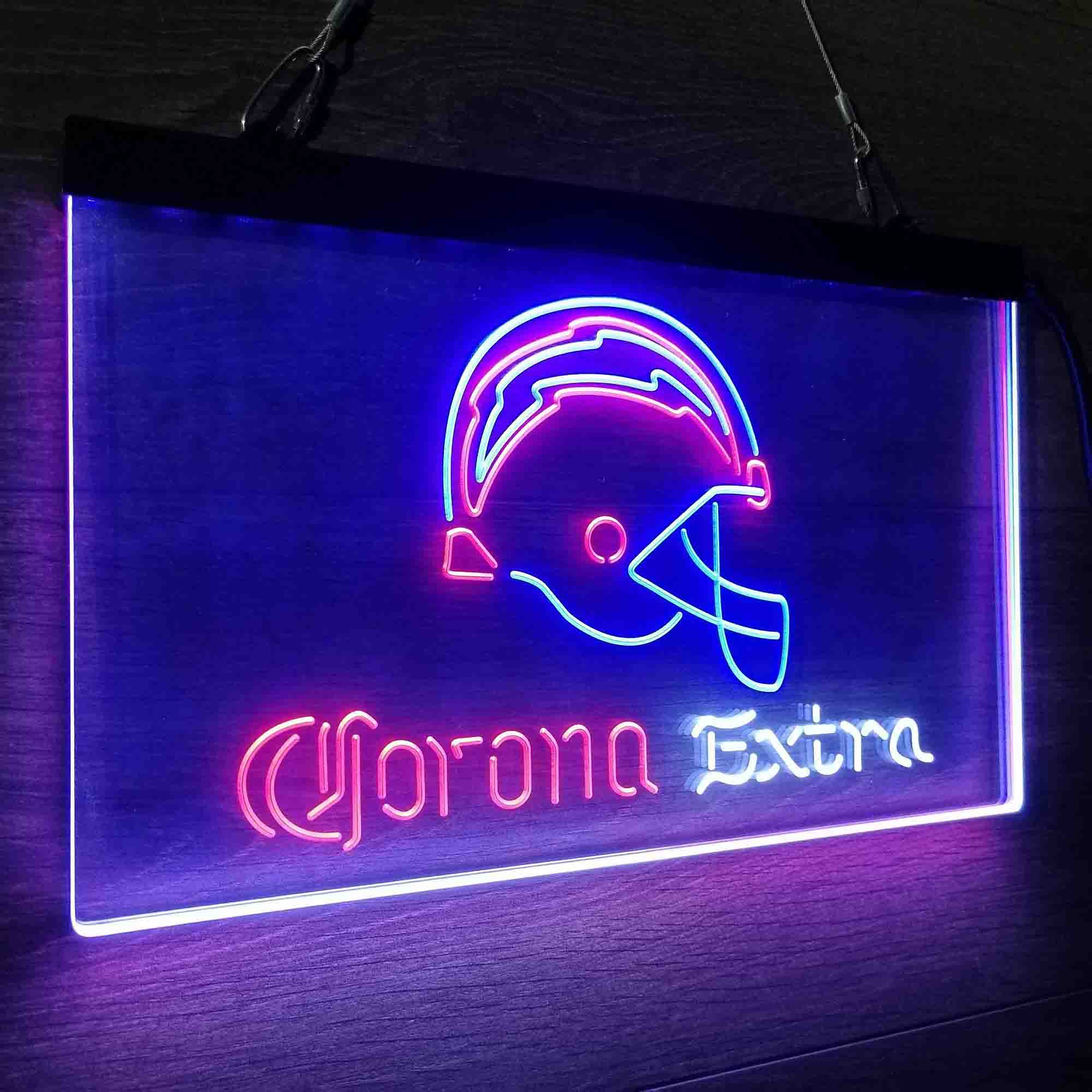 Corona Extra Bar Los Angeles Chargers Neon LED Sign 3 Colors