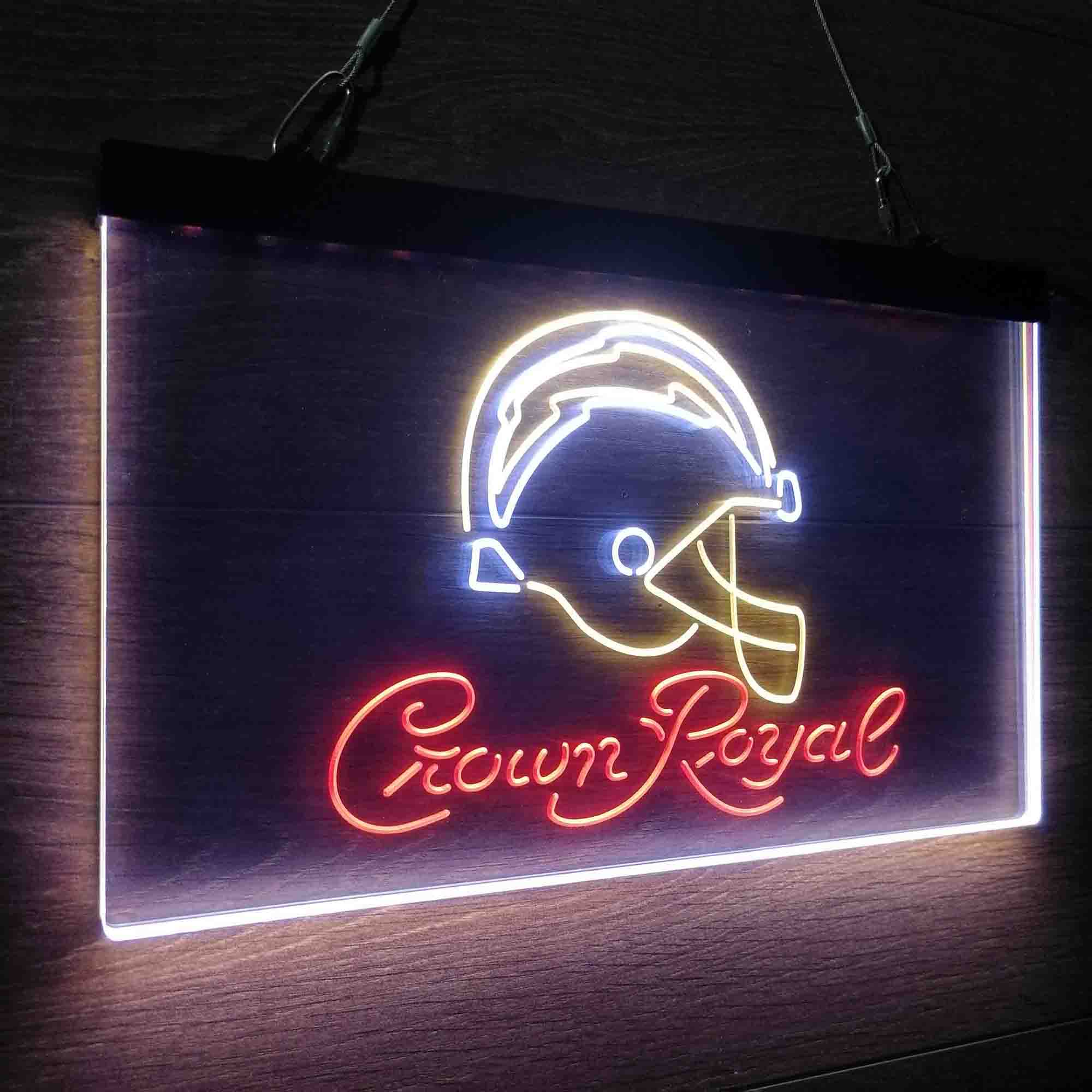 Crown Royal Bar Los Angeles Chargers Neon LED Sign 3 Colors