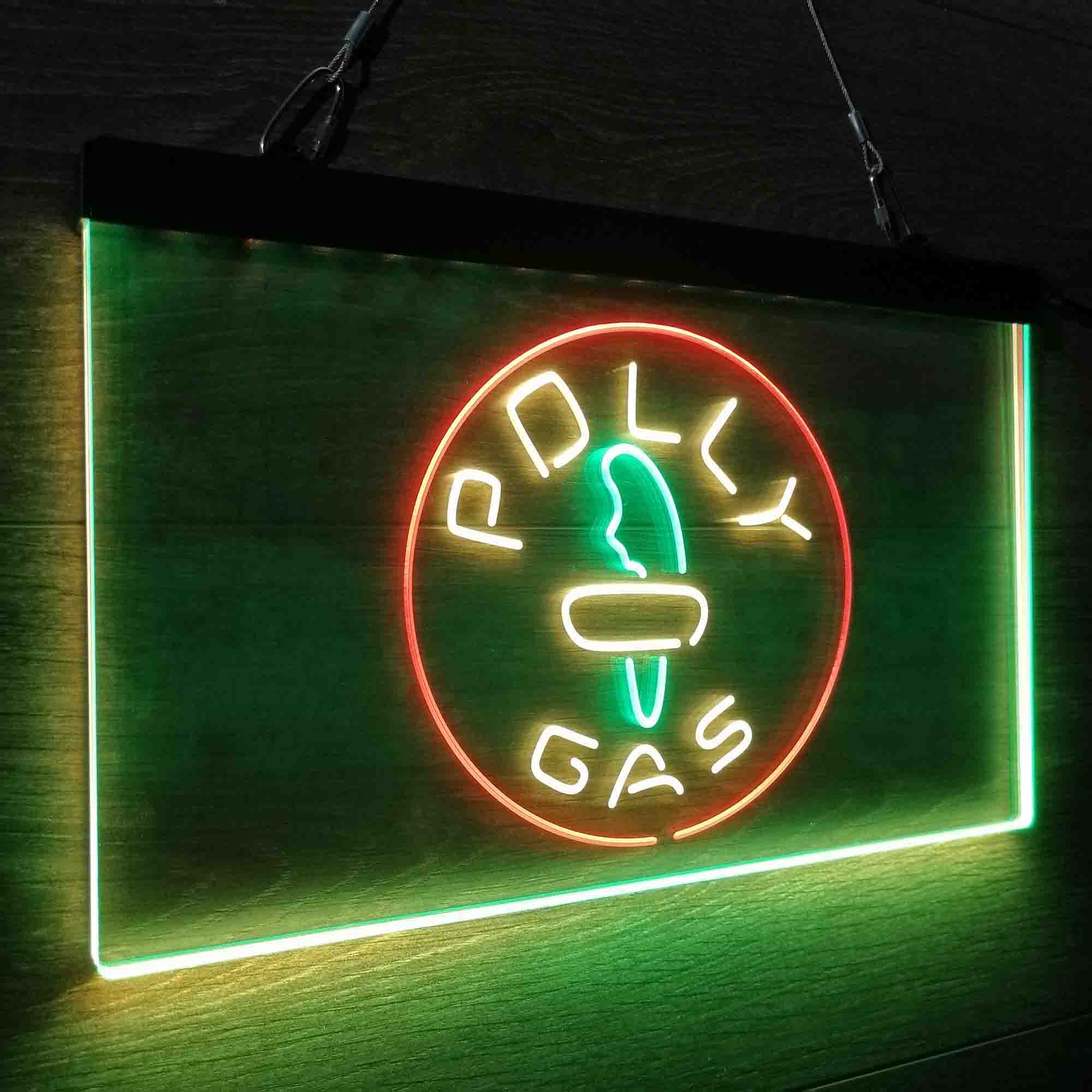 Polly Gas Man Cave Neon LED Sign 3 Colors